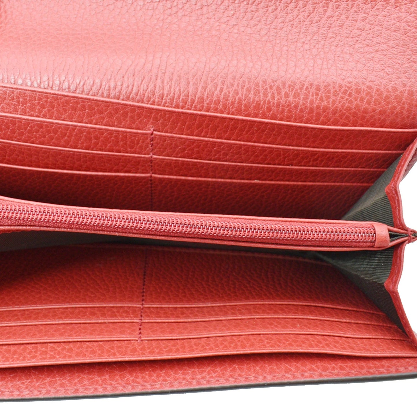 GUCCI GG Interlocking Continental Leather Wallet Red 598166