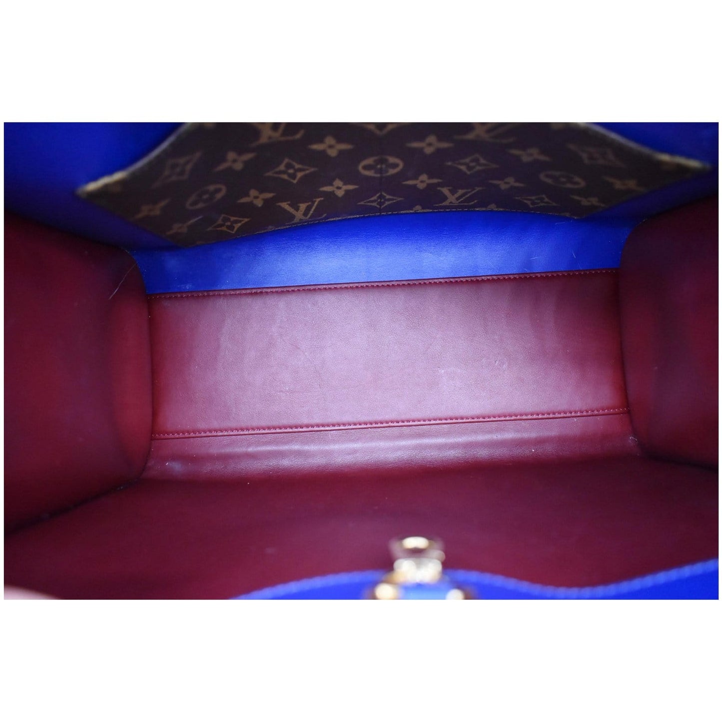 LOUIS VUITTON City Steamer MM Monogram Calfskin Tote Bag Burgundy