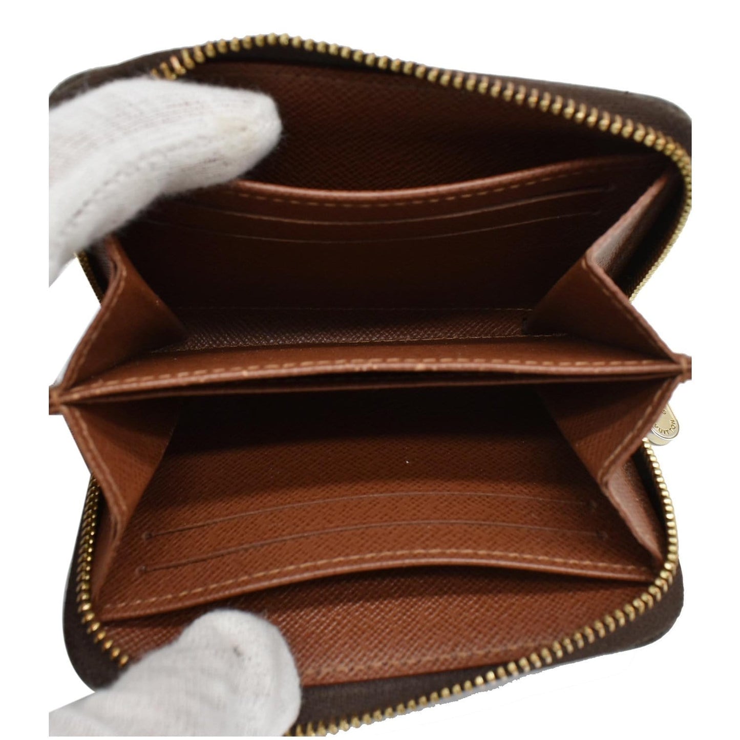 LOUIS VUITTON Monogram Canvas Zippy Coin Purse Brown