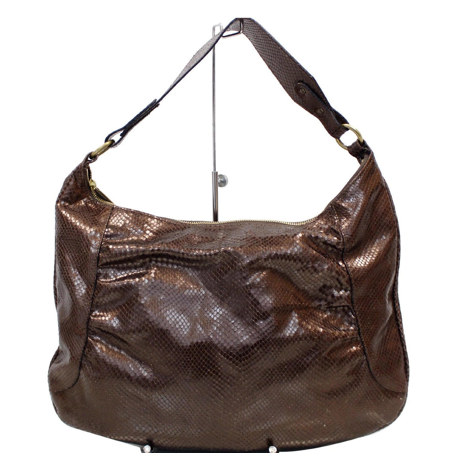 BURBERRY London Python Hobo Bag Bronze