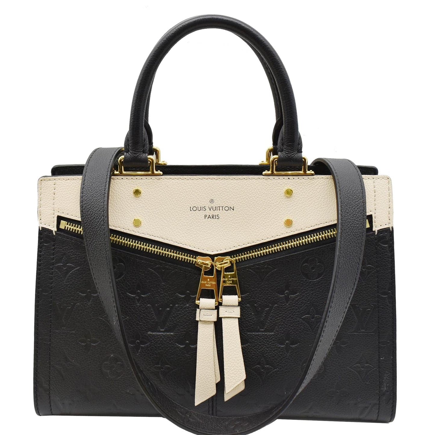 LOUIS VUITTON Sully PM Monogram Empreinte Leather Shoulder Bag Black