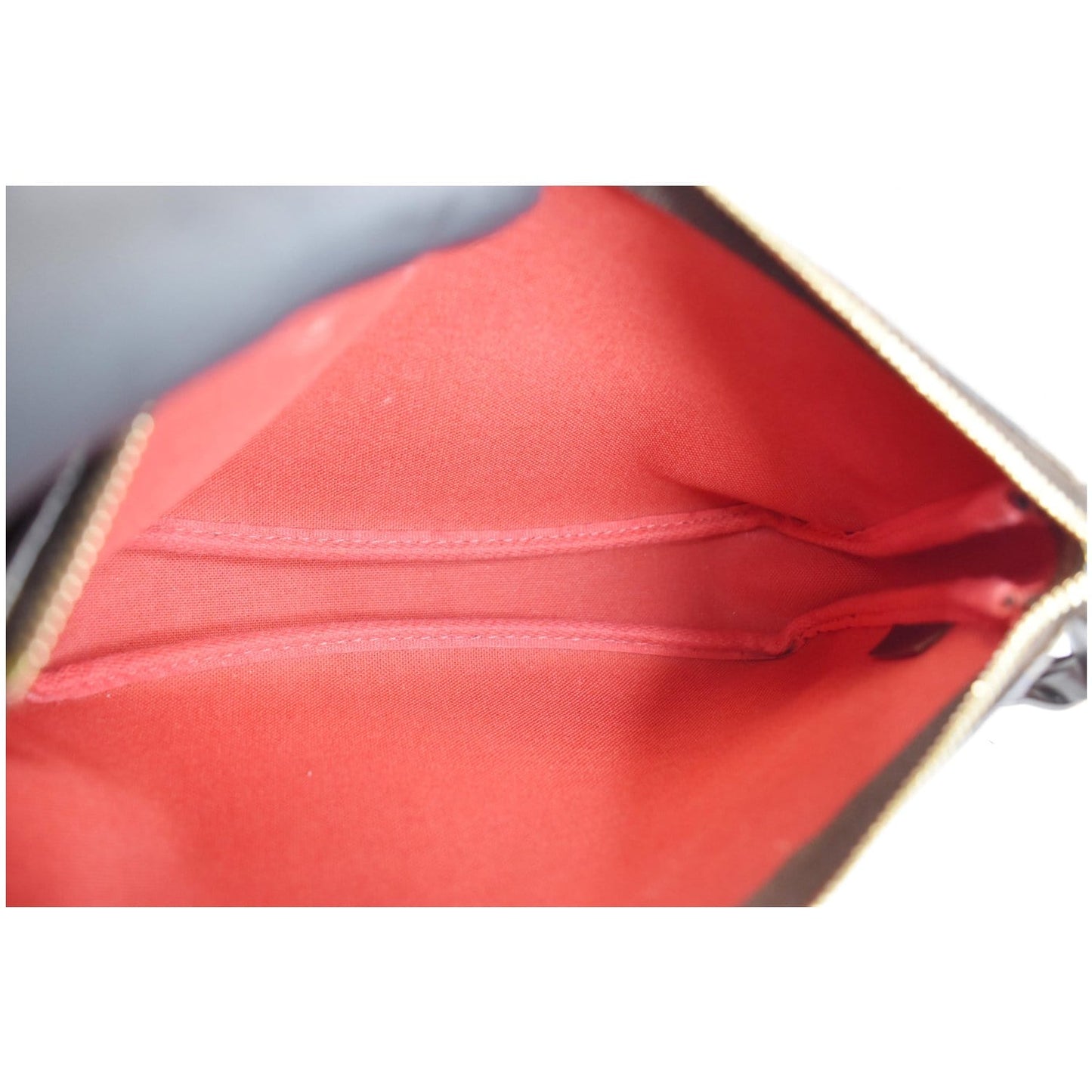 LOUIS VUITTON Mini Pochette Damier Ebene Accessories Pouch Brown