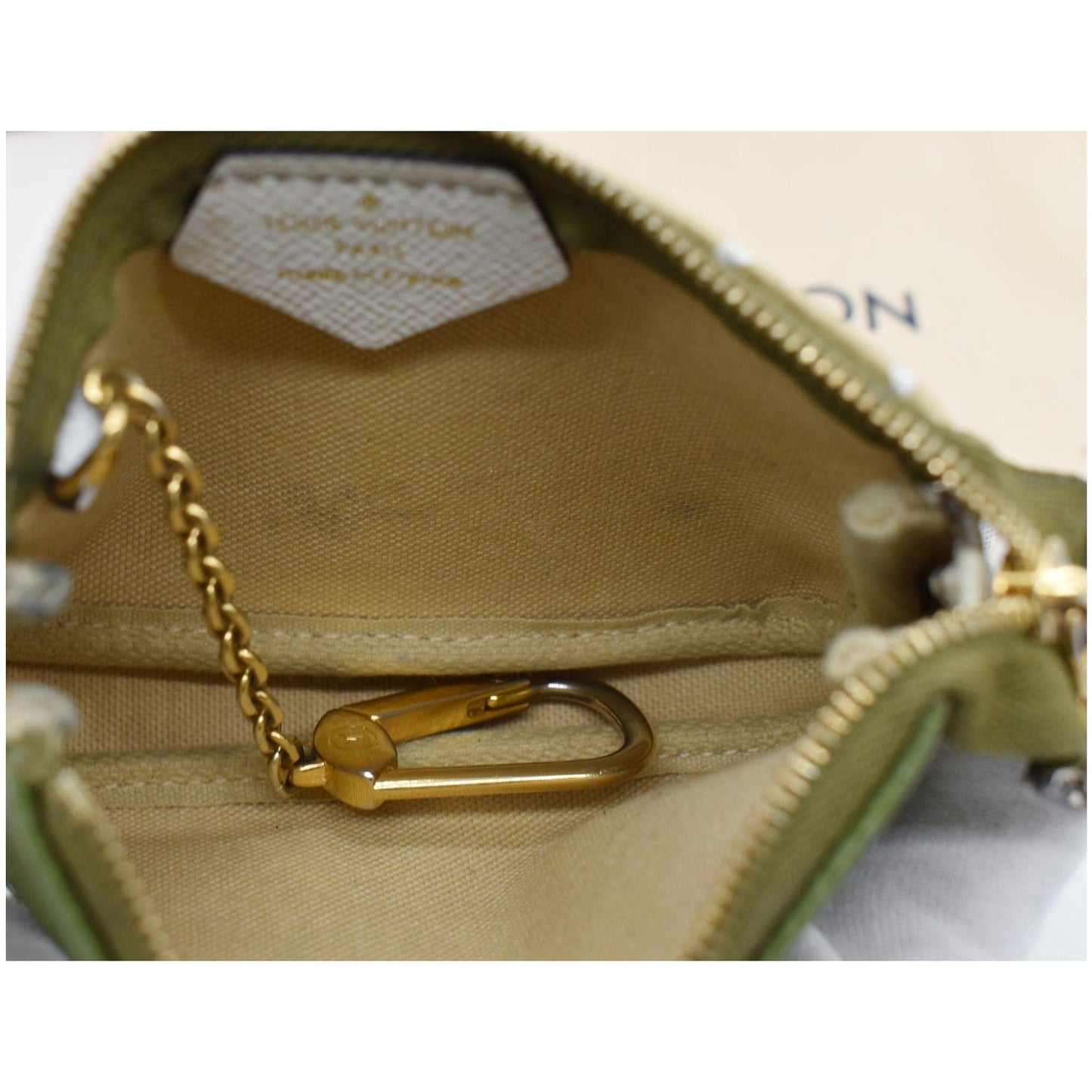 LOUIS VUITTON Micro Pochette Monogram Giant Canvas Accessories Pouch Khaki Green