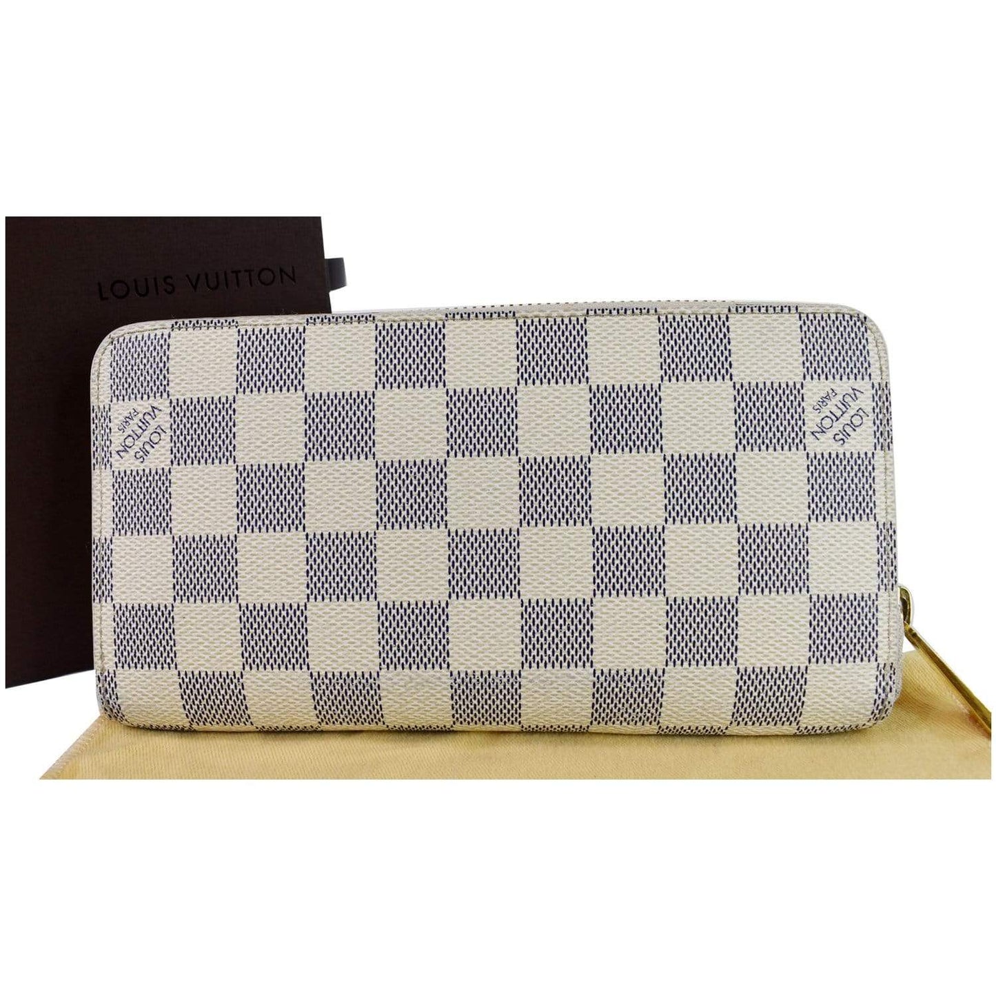 LOUIS VUITTON Damier Azur Zippy Long Wallet White - 15% OFF