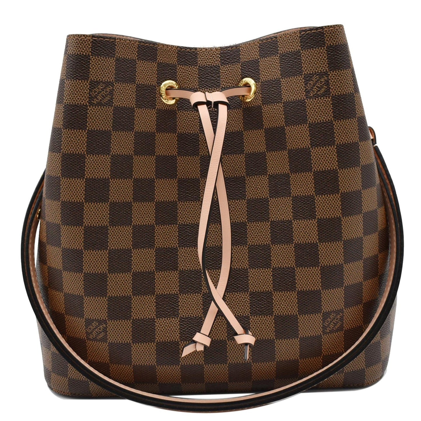 LOUIS VUITTON Neonoe MM Damier Ebene Shoulder Bag Venus Pink
