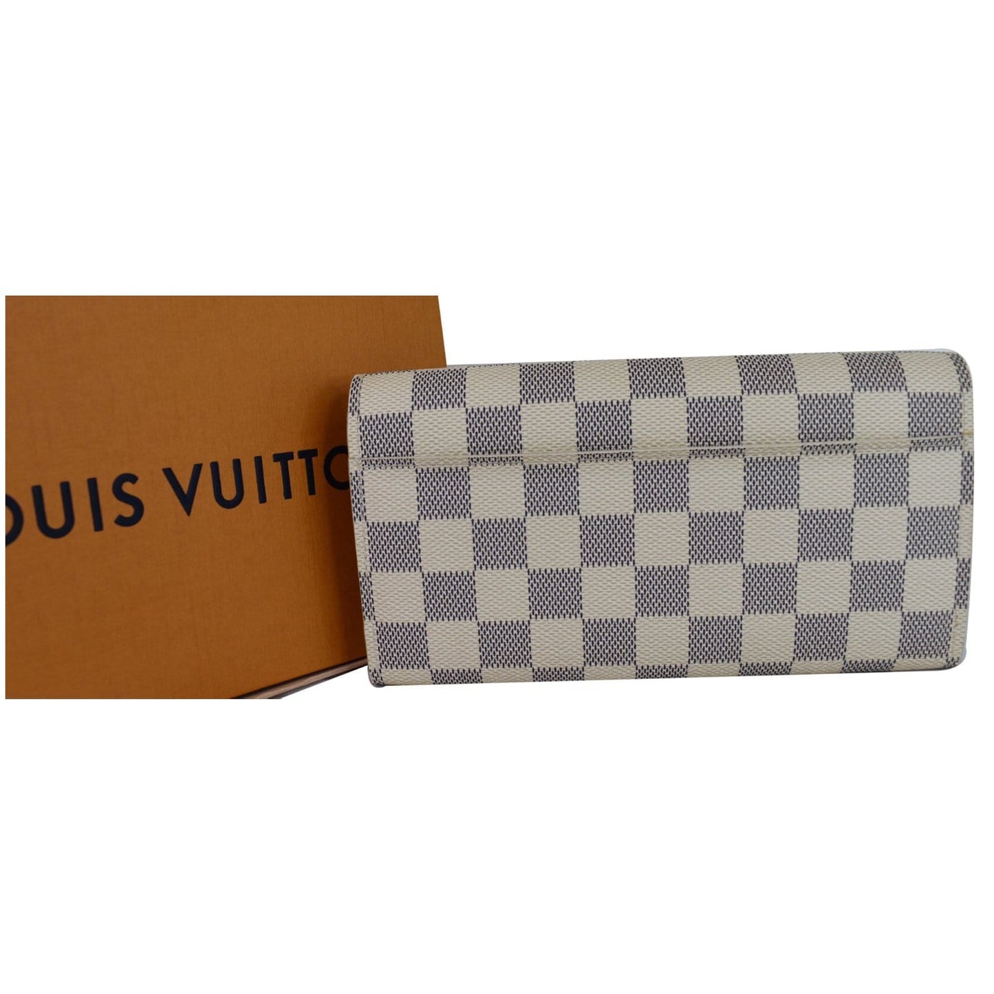 LOUIS VUITTON Damier Azur Sarah Wallet White