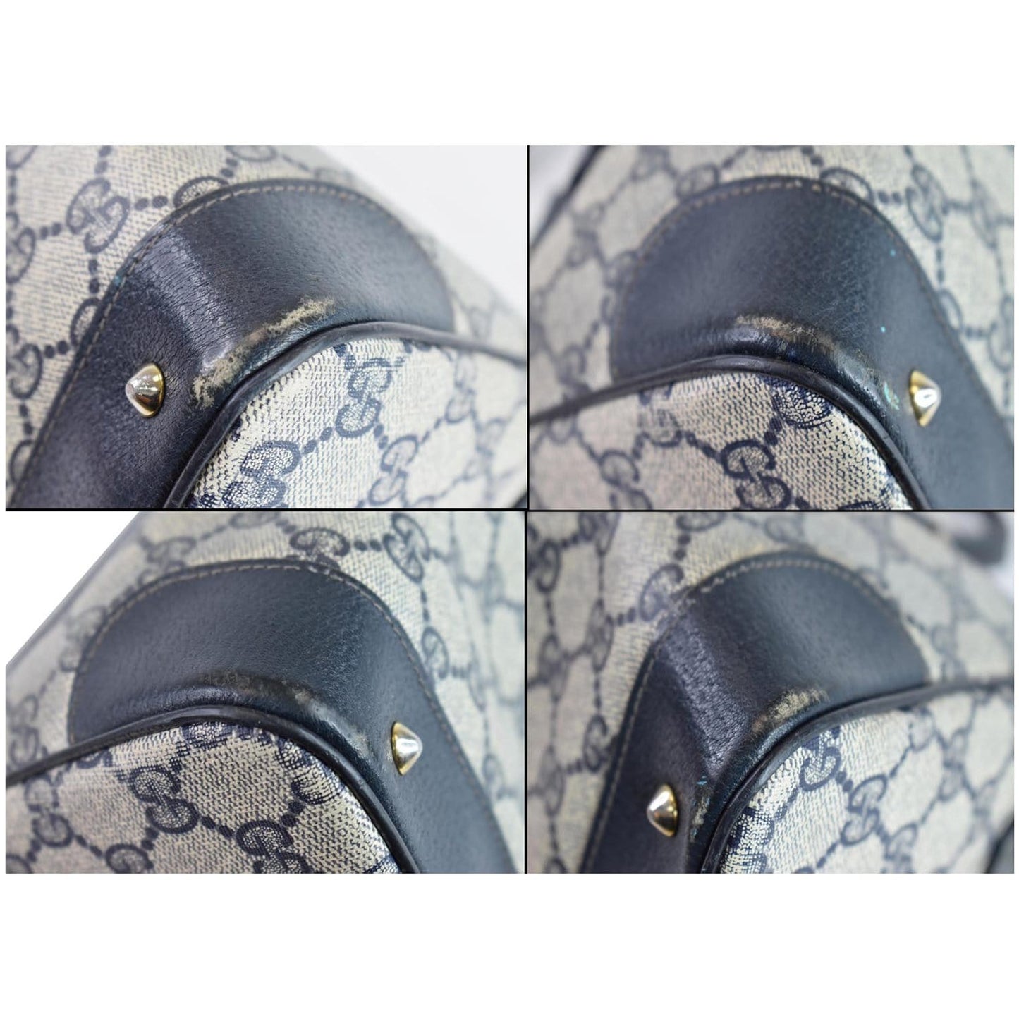 GUCCI Vintage Joy Boston GG Canvas Shoulder Bag Blue