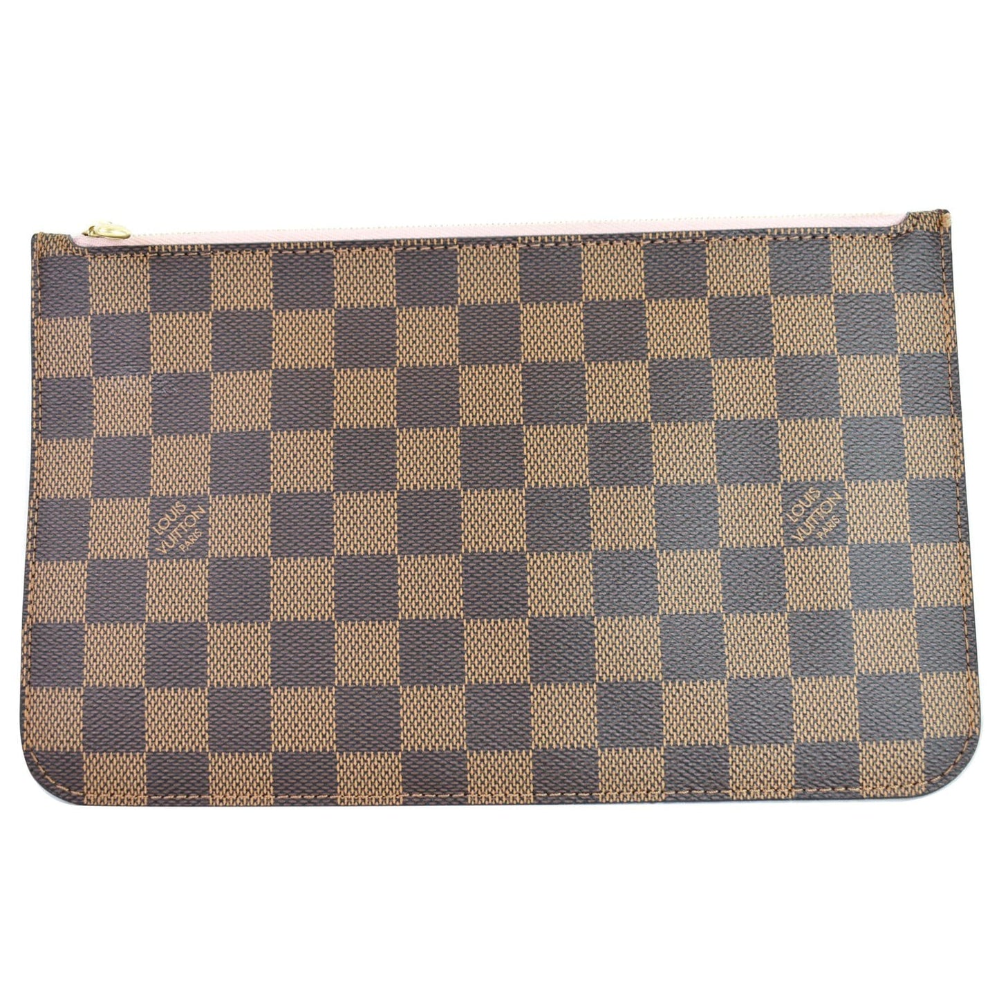 LOUIS VUITTON Pochette Wristlet Pouch Damier Ebene Neverfull MM Brown