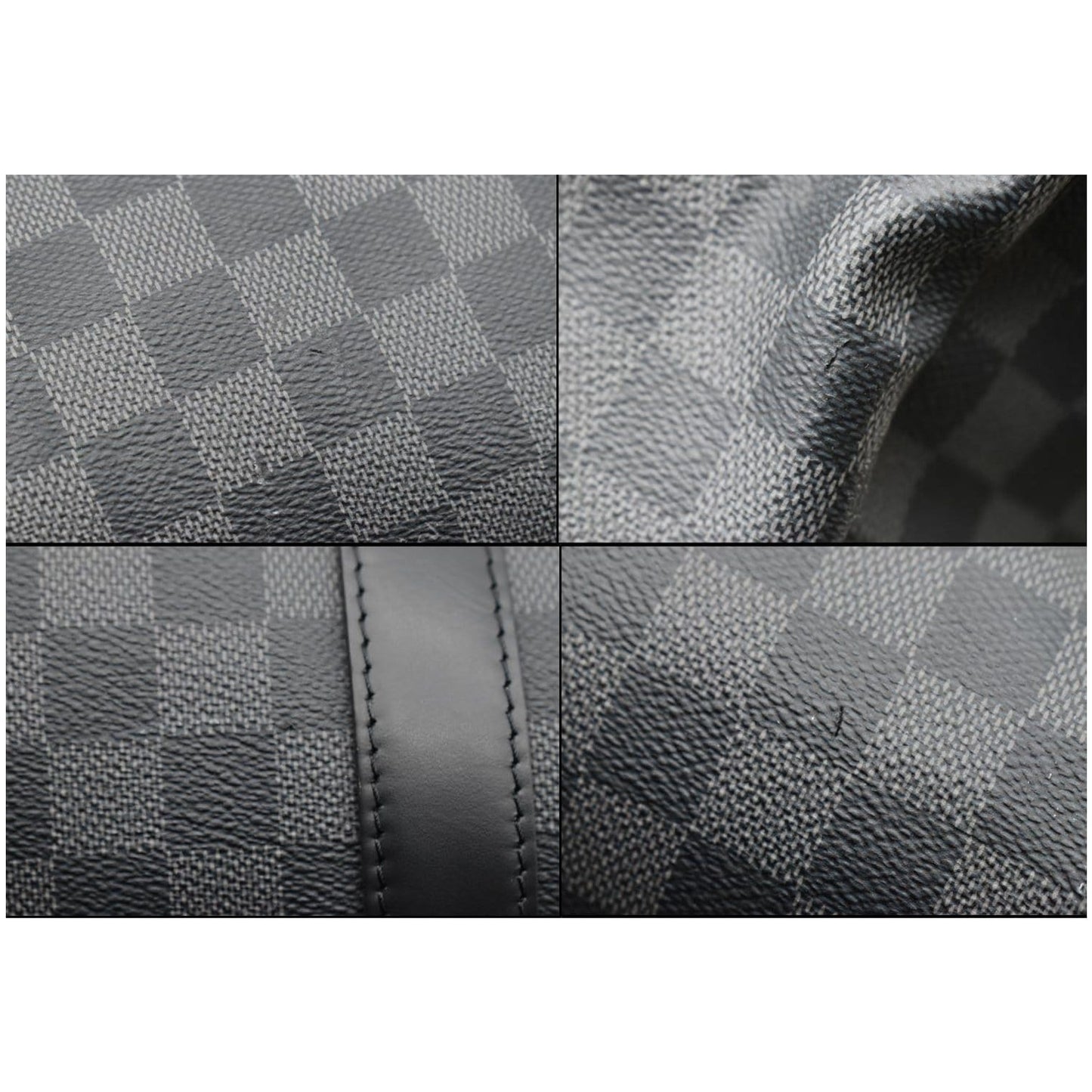 LOUIS VUITTON Keepall 55 Damier Graphite Bandouliere Travel Bag Black