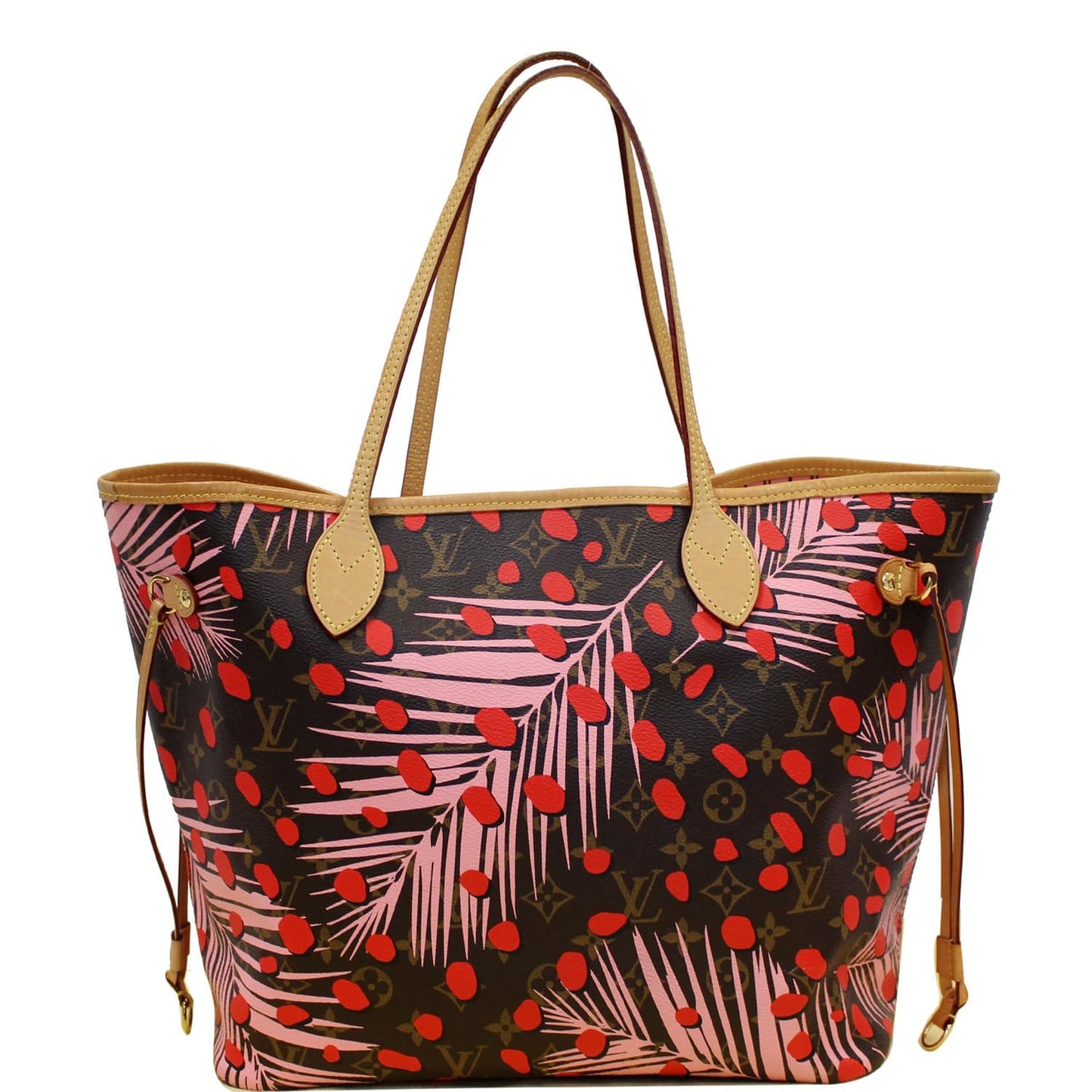 LOUIS VUITTON Neverfull MM Monogram Jungle Dot Shoulder Bag Brown - 25% OFF