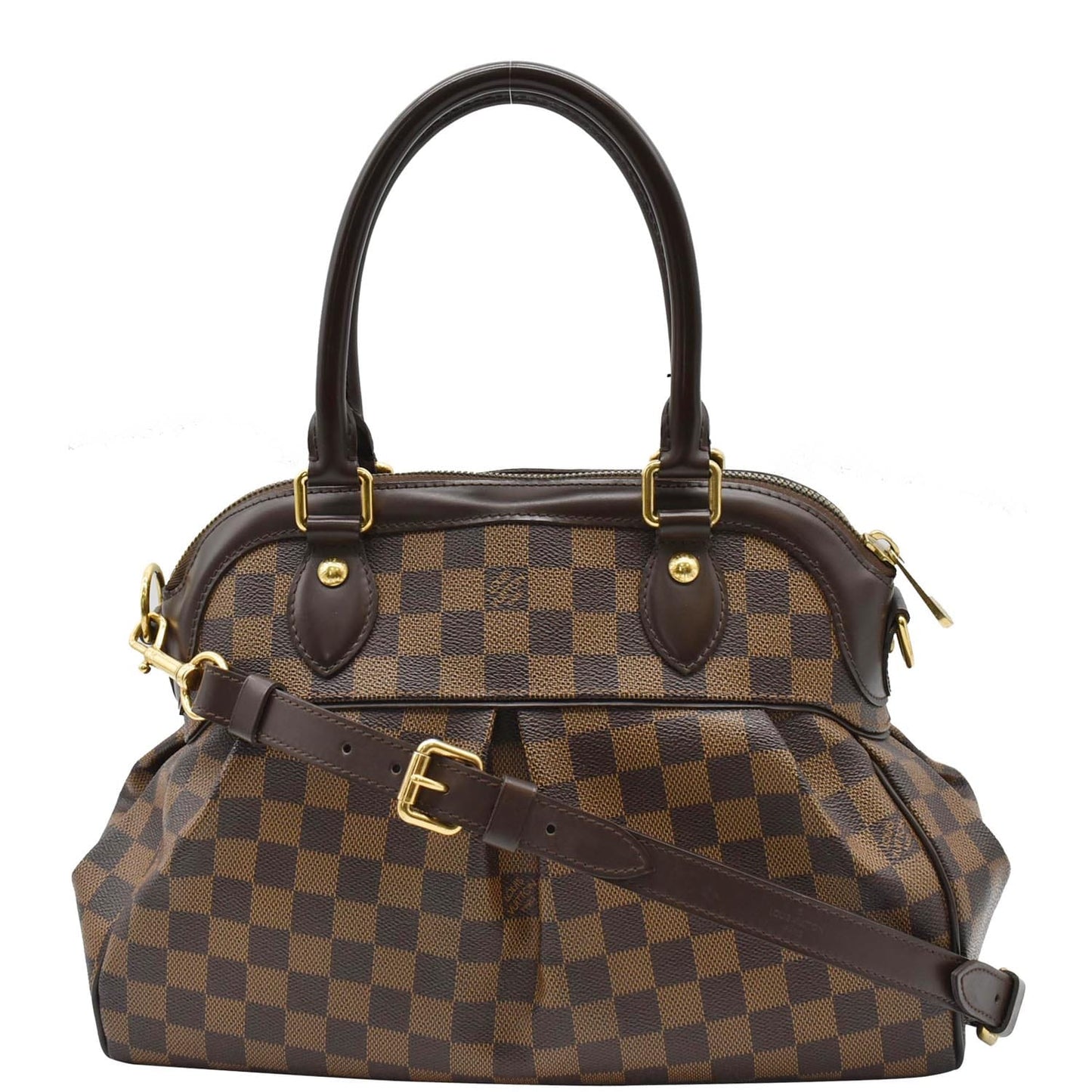 LOUIS VUITTON Trevi PM Damier Ebene Shoulder Bag Brown