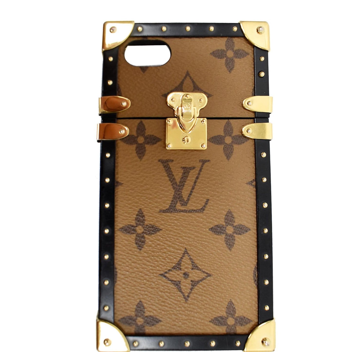 LOUIS VUITTON Eye Trunk Monogram Reverse Canvas iPhone 7 Case Brown