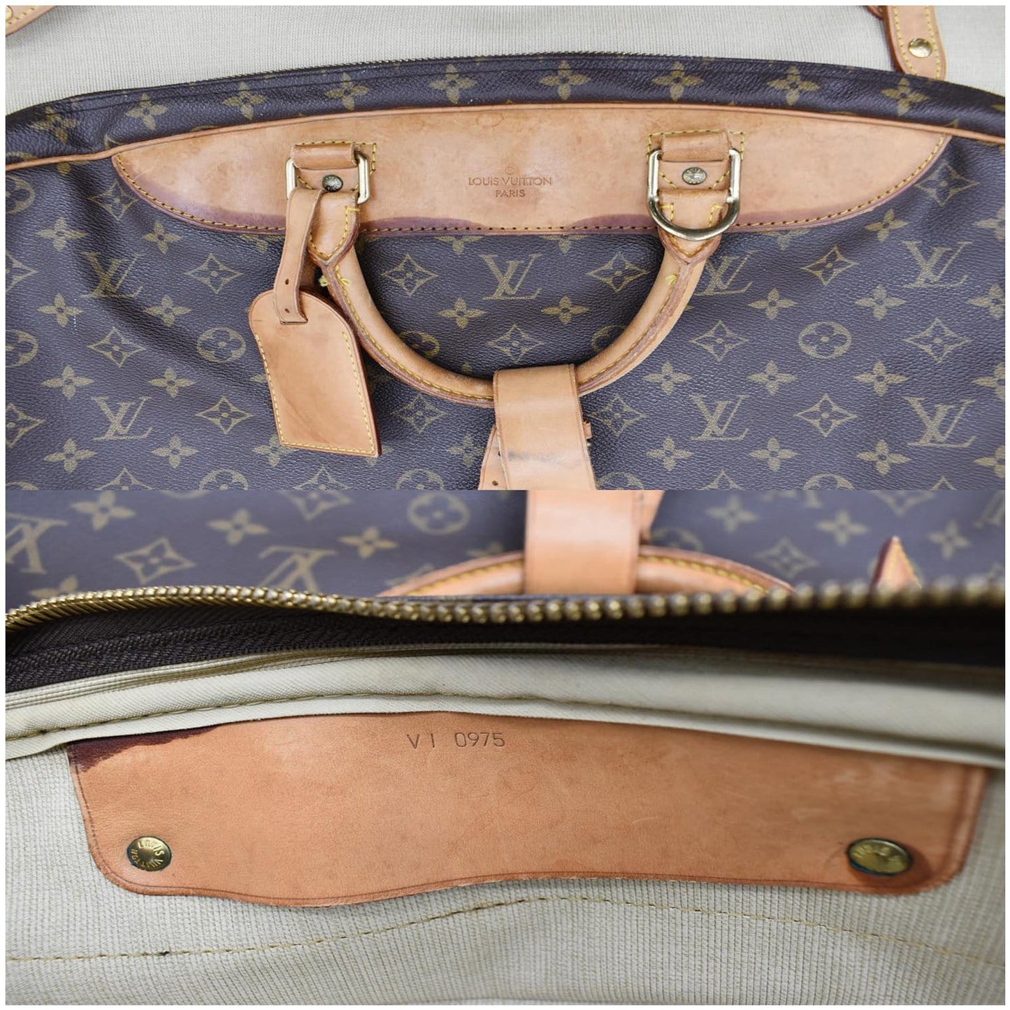 LOUIS VUITTON Alize 1 Poche Soft Monogram Canvas Suitcase Bag Brown