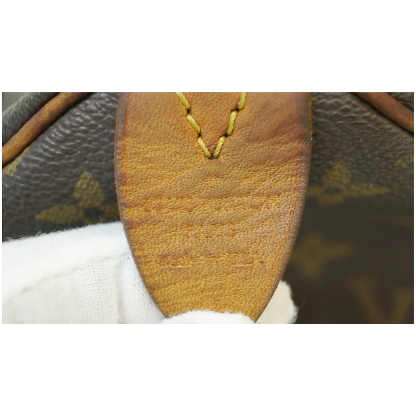 LOUIS VUITTON Speedy 25 Monogram Canvas Satchel Bag Brown