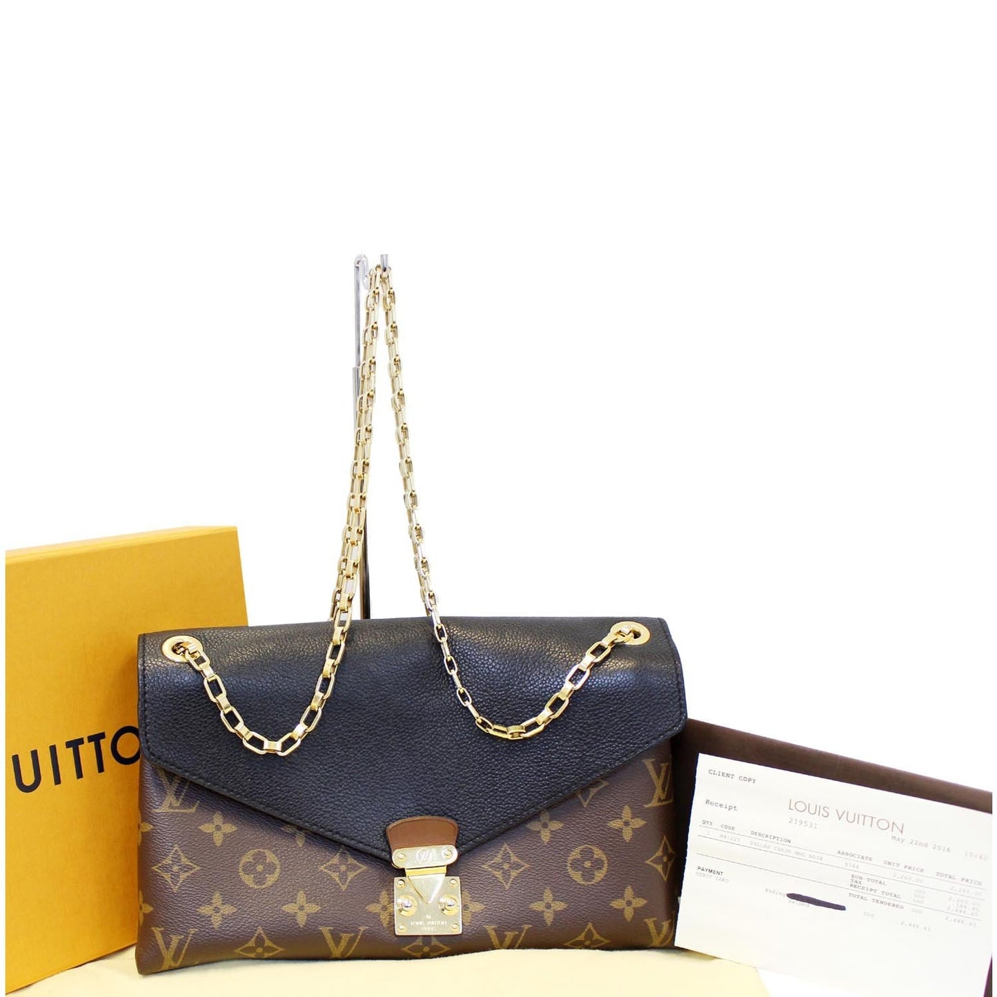 LOUIS VUITTON Pallas Chain Monogram Canvas Crossbody Bag