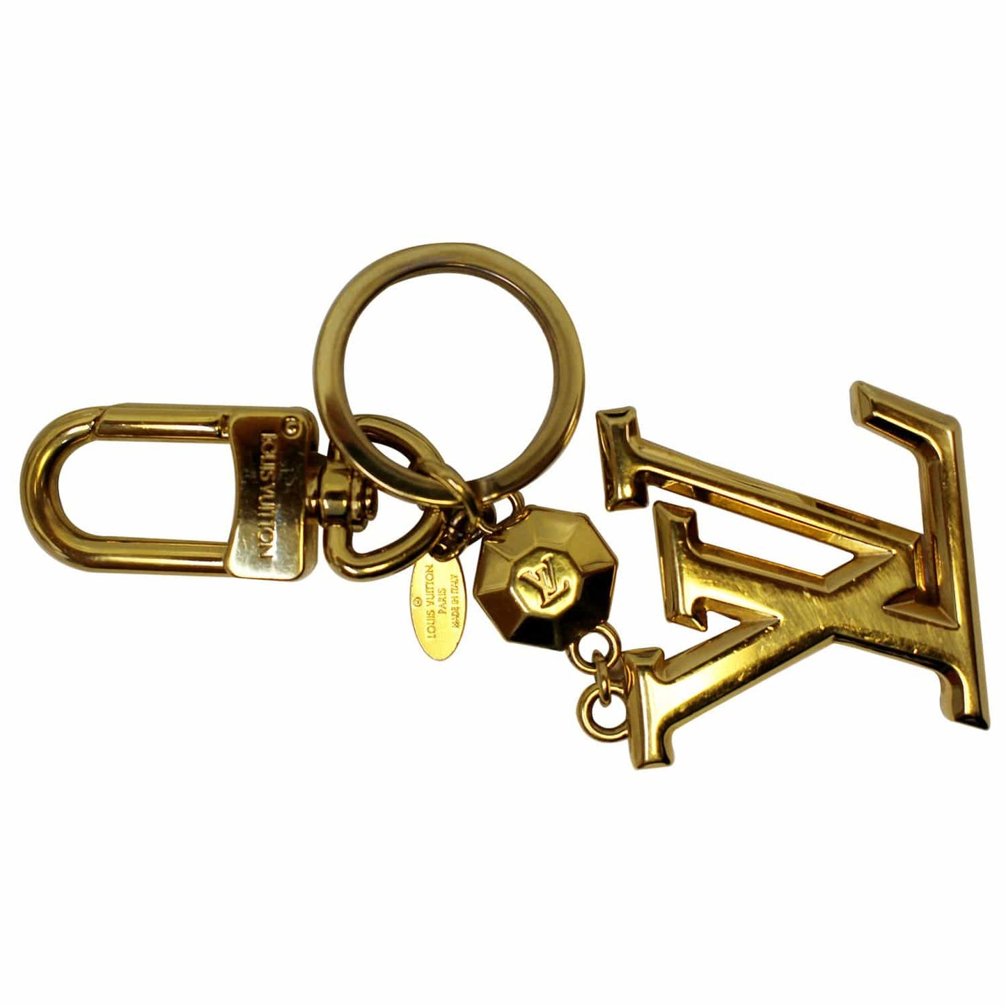 LOUIS VUITTON Facettes Bag Charm Key Holder Gold
