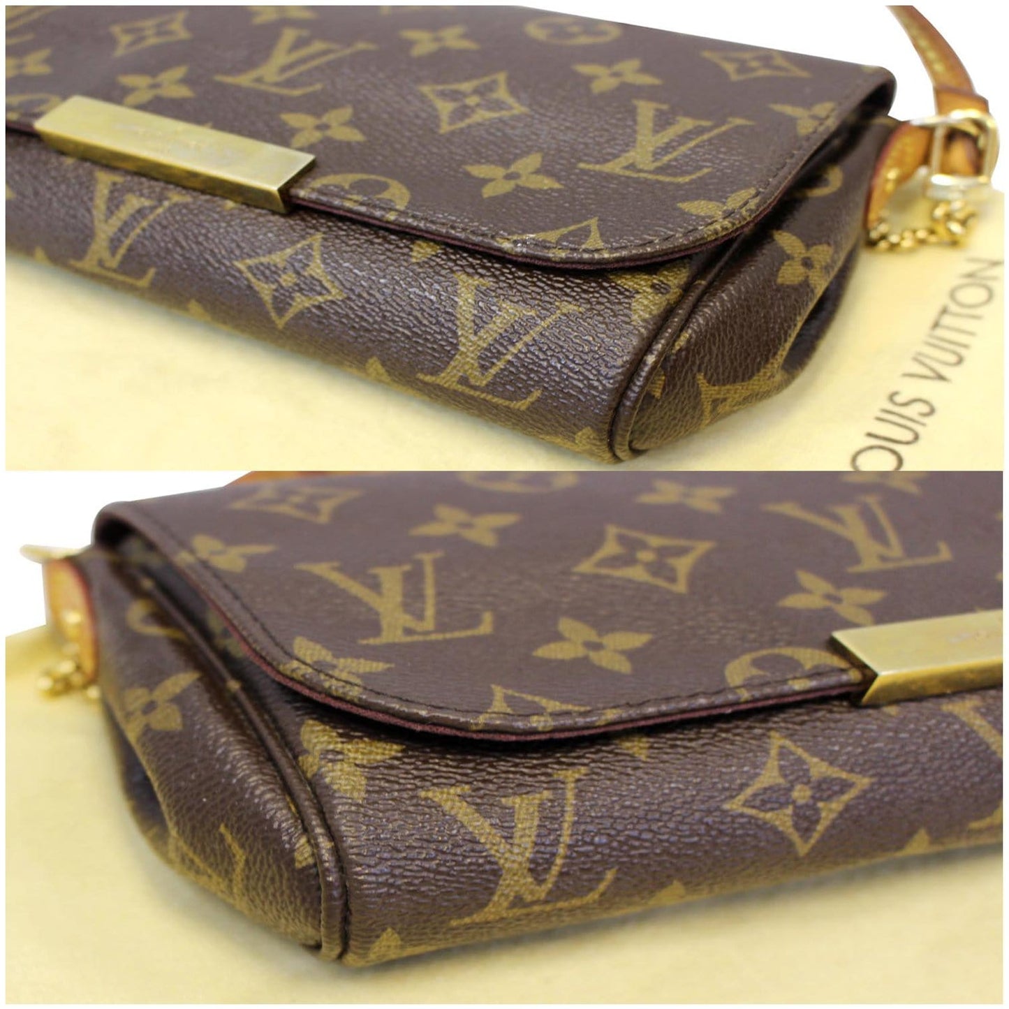 LOUIS VUITTON Favorite PM Monogram Canvas Crossbody Bag Brown