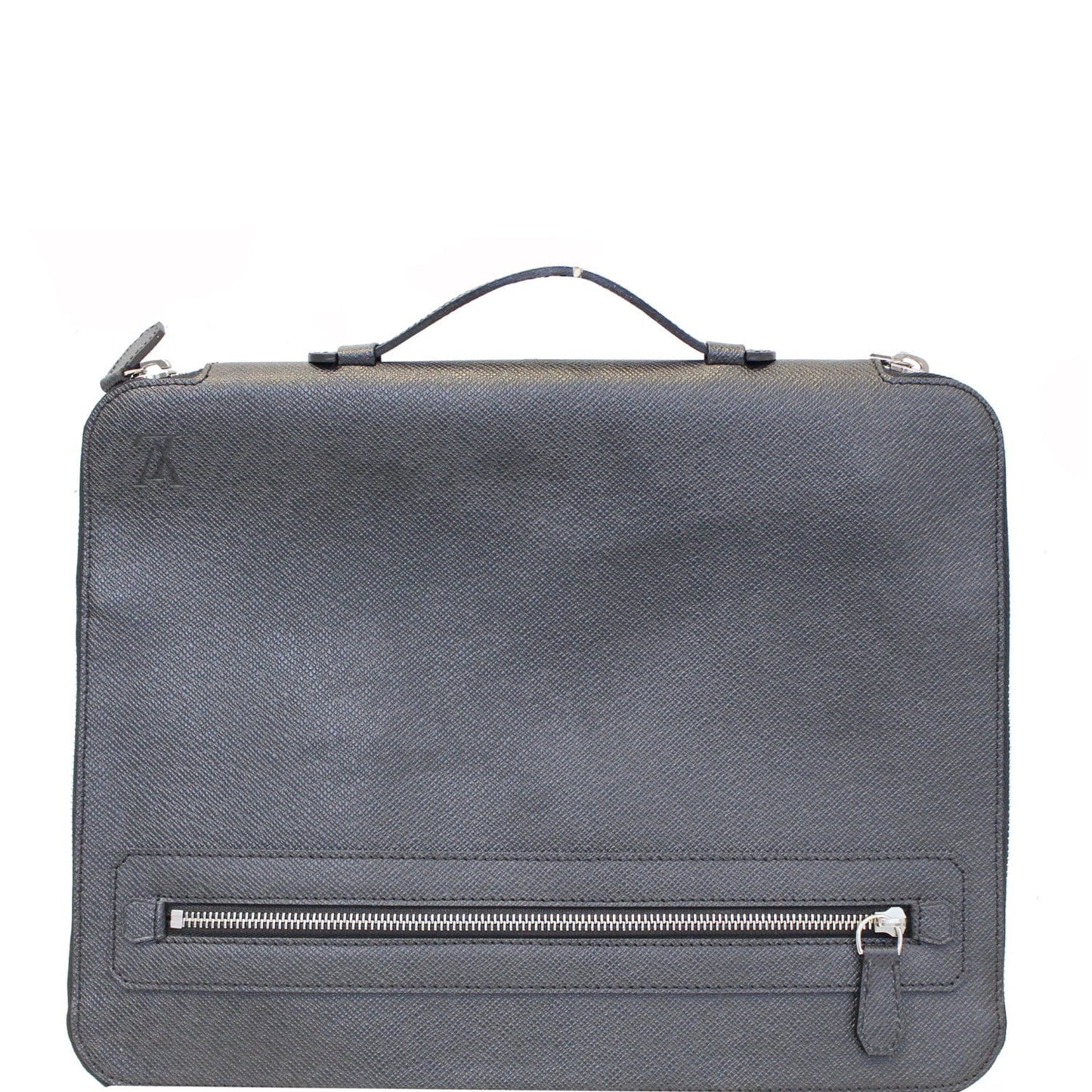 LOUIS VUITTON Vladimir Taiga Leather Document Clutch Bag Grey