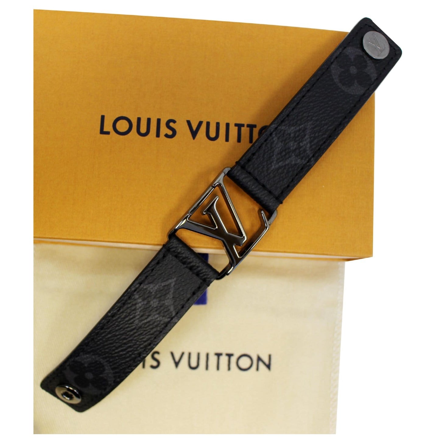 LOUIS VUITTON Hockenheim Monogram Eclipse Bracelet 19