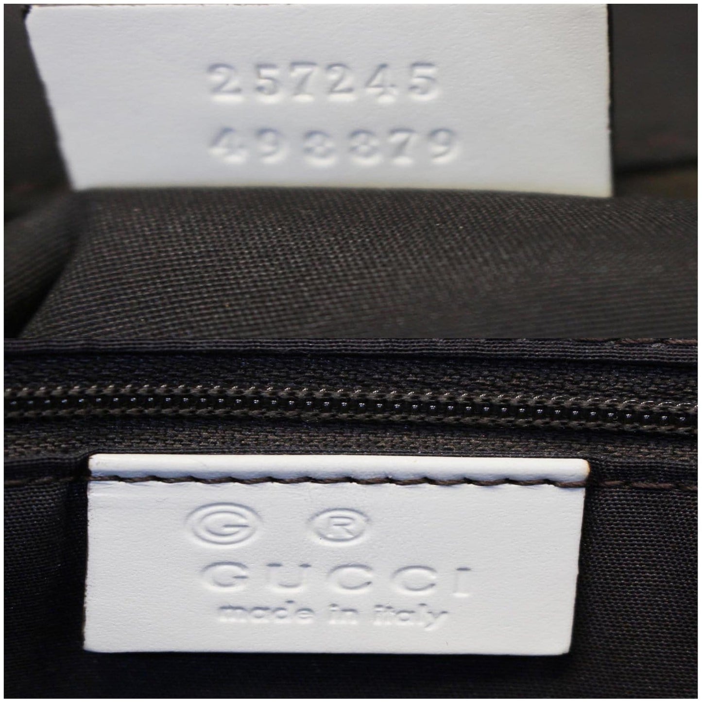 GUCCI Large Blue Canvas White Script Tote Bag 257245