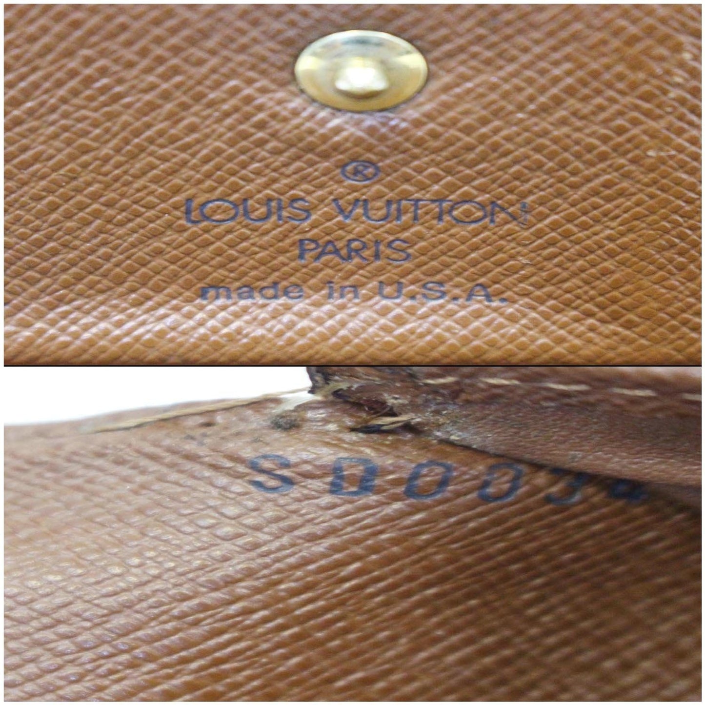 LOUIS VUITTON Porte Tresor International Monogram Canvas Wallet Brown