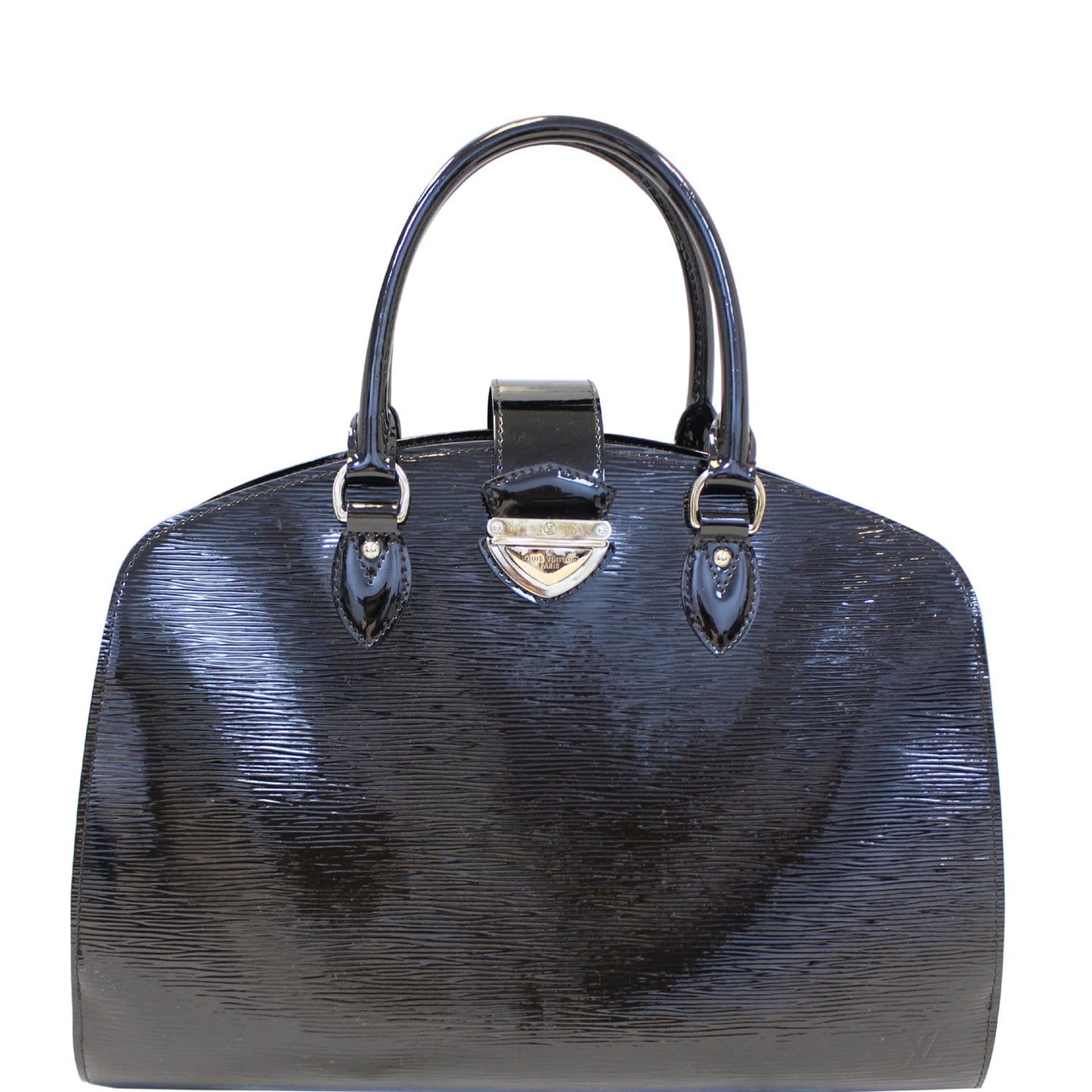 LOUIS VUITTON Pont-Neuf GM Epi Electric Leather Satchel Bag Black
