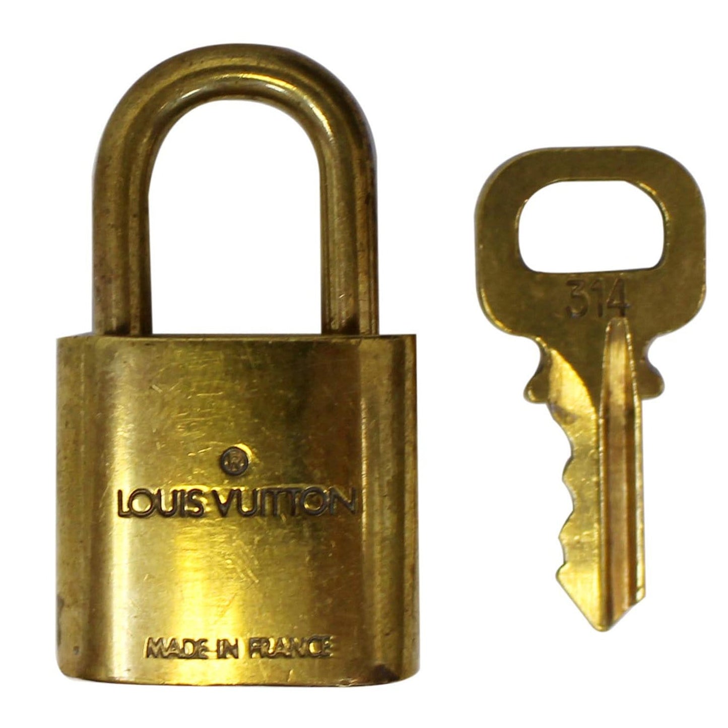 LOUIS VUITTON Padlock and 1 Key Gold Bag Charm Number 314