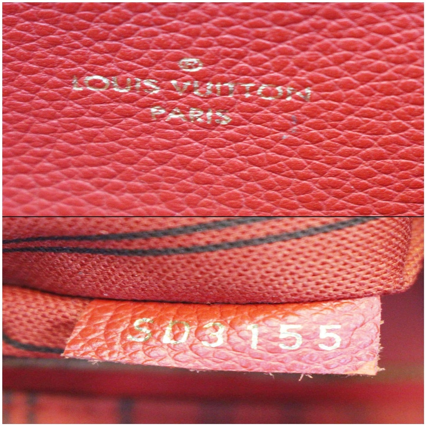 LOUIS VUITTON Bagatelle Monogram Empreinte Leather Shoulder Bag Orange