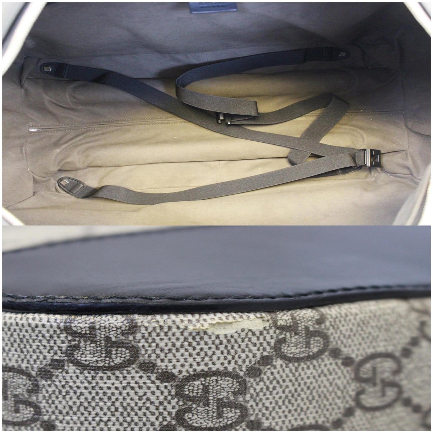 GUCCI GG Supreme Duffle Carry-on Bag 406382 Beige