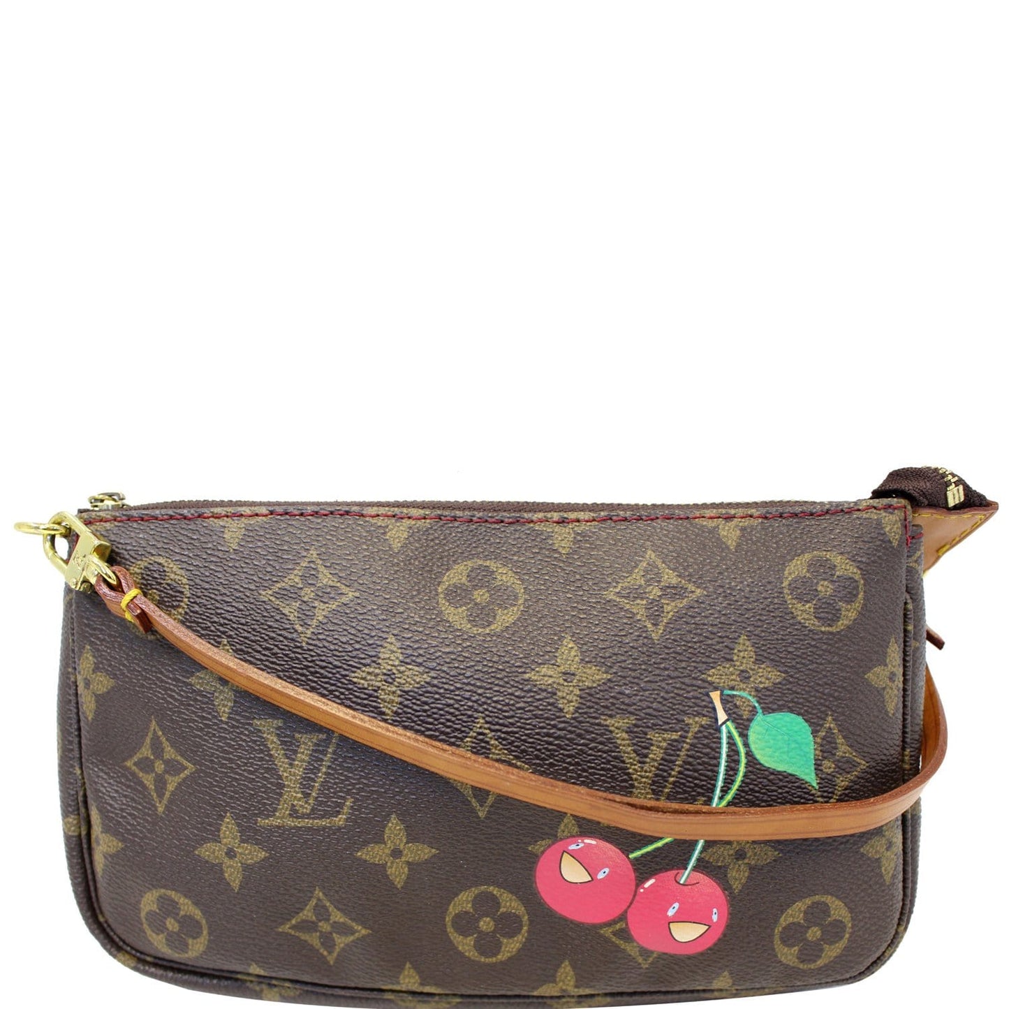 LOUIS VUITTON Pochette Accessoires Monogram Cerises Pouch Bag Brown
