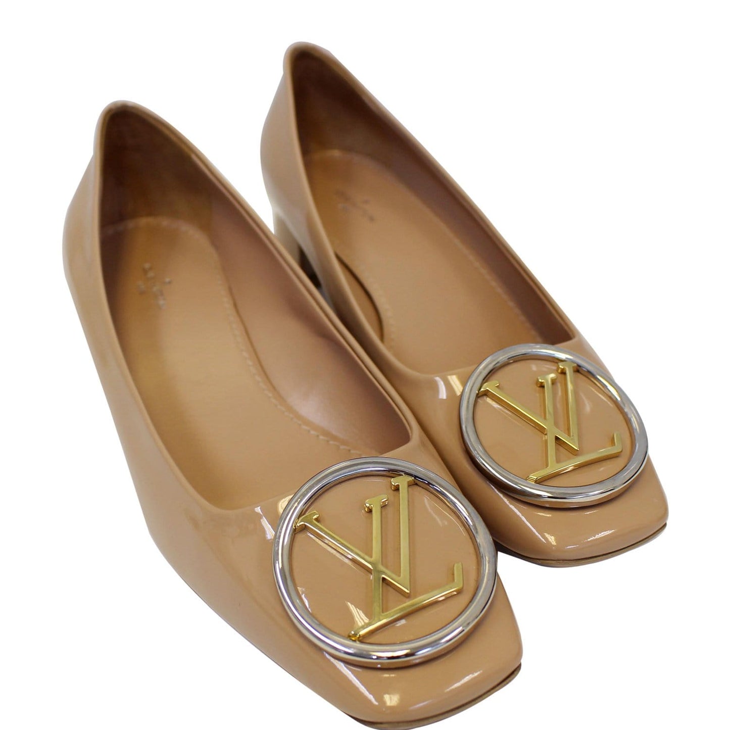 LOUIS VUITTON Madeleine Ballerina Patent Leather Pumps Blush  US 9