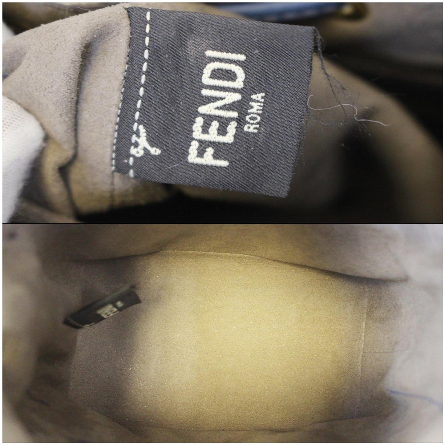 FENDI Bucket Mon Tresor Blue Crossbody Bag Blue
