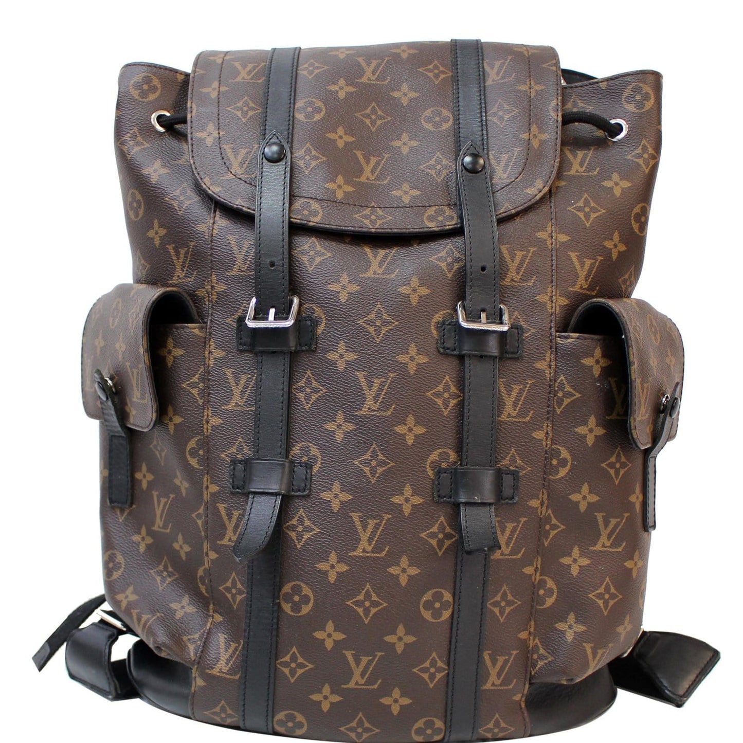 LOUIS VUITTON Christopher PM Monogram Macassar Canvas Backpack Bag Brown
