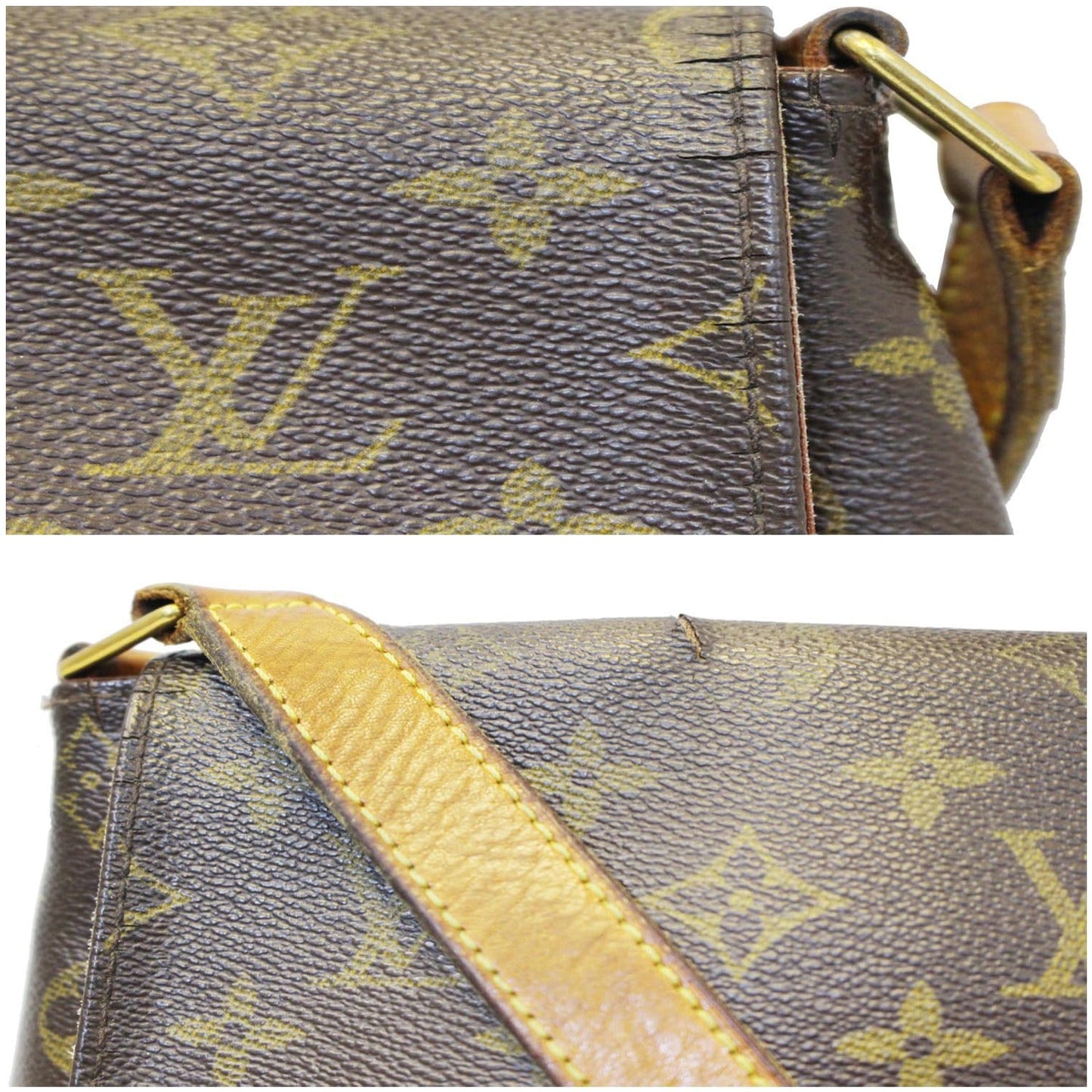 LOUIS VUITTON Musette Salsa GM Monogram Canvas Crossbody Bag Brown