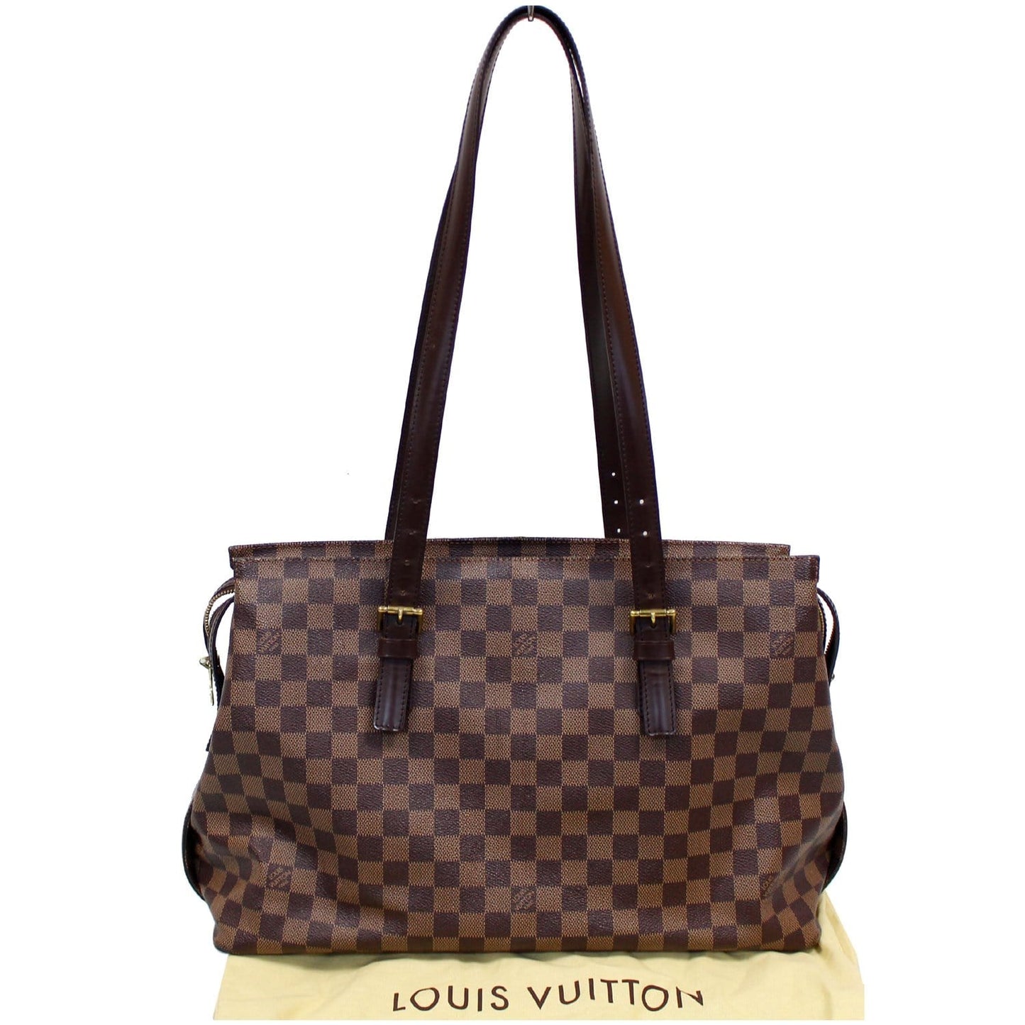 LOUIS VUITTON Chelsea Damier Ebene Shoulder Bag Brown