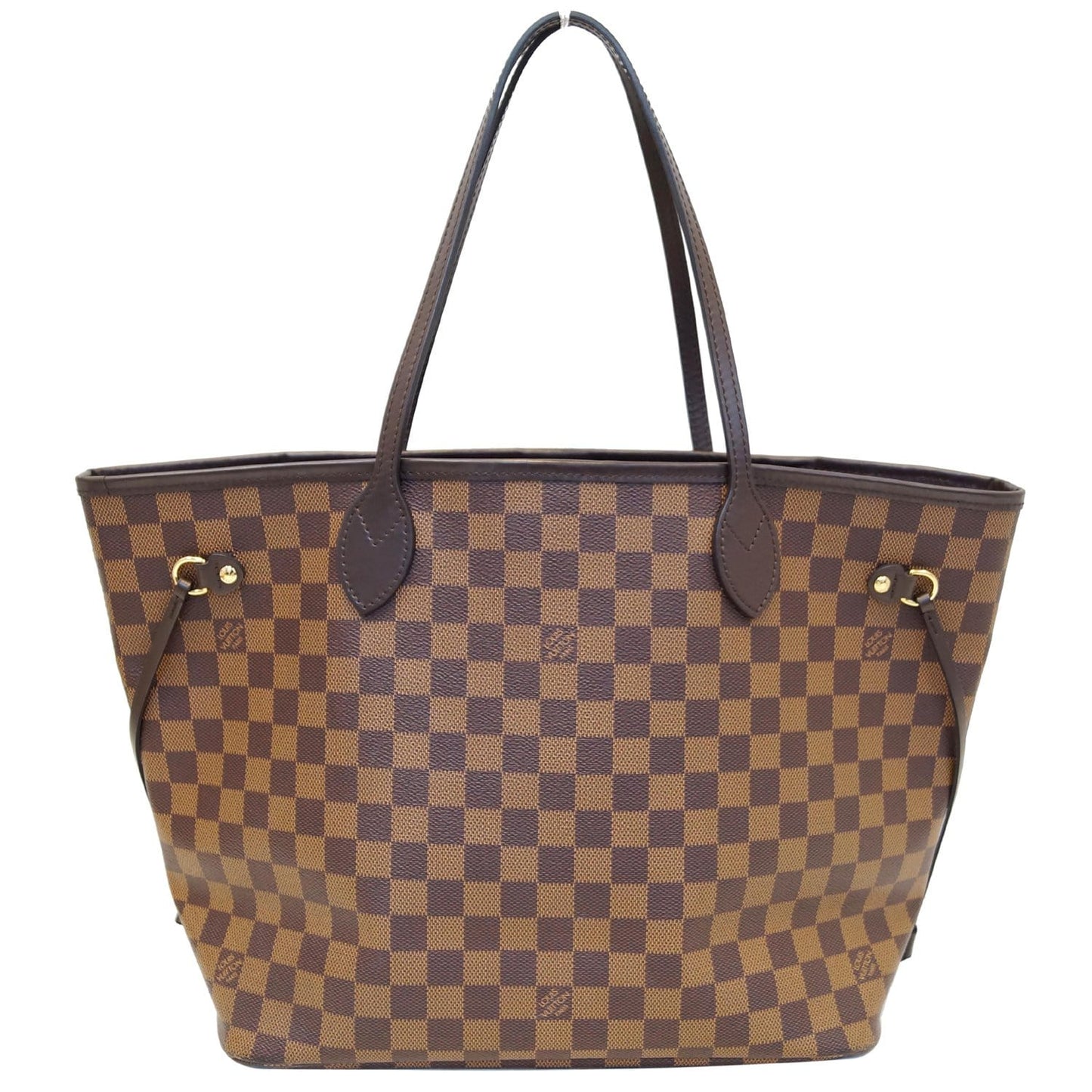 LOUIS VUITTON Neverfull MM Damier Ebene Tote Shoulder Bag Brown