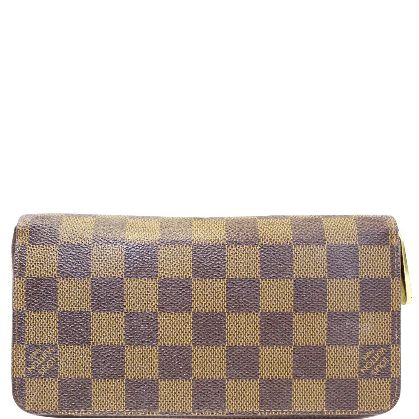 LOUIS VUITTON Damier Ebene Zippy Wallet Brown