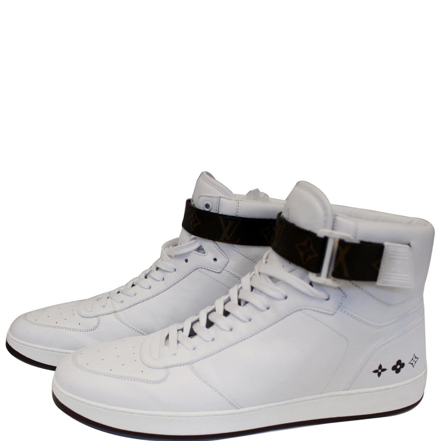 LOUIS VUITTON Rivoli Calfskin High Top Sneakers Boot White US 12