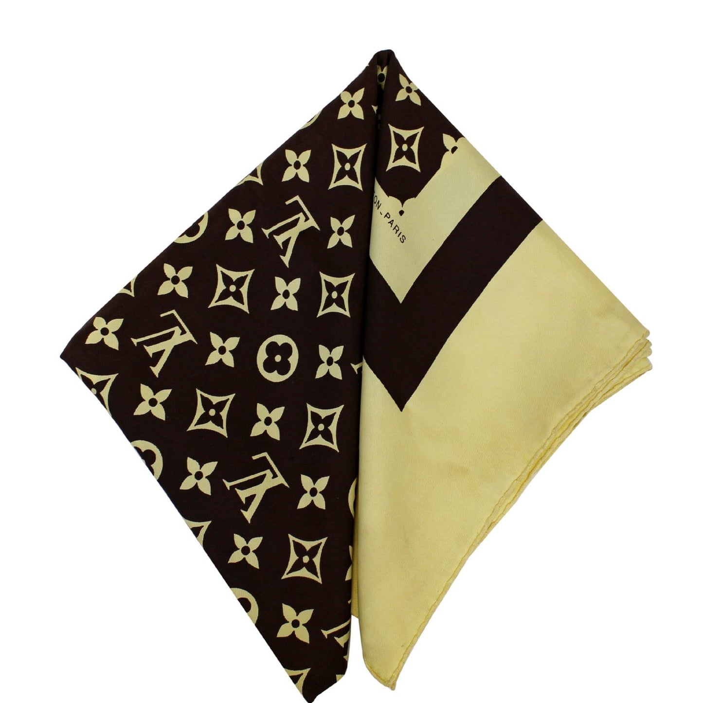 LOUIS VUITTON Silk Monogram Scarf Brown