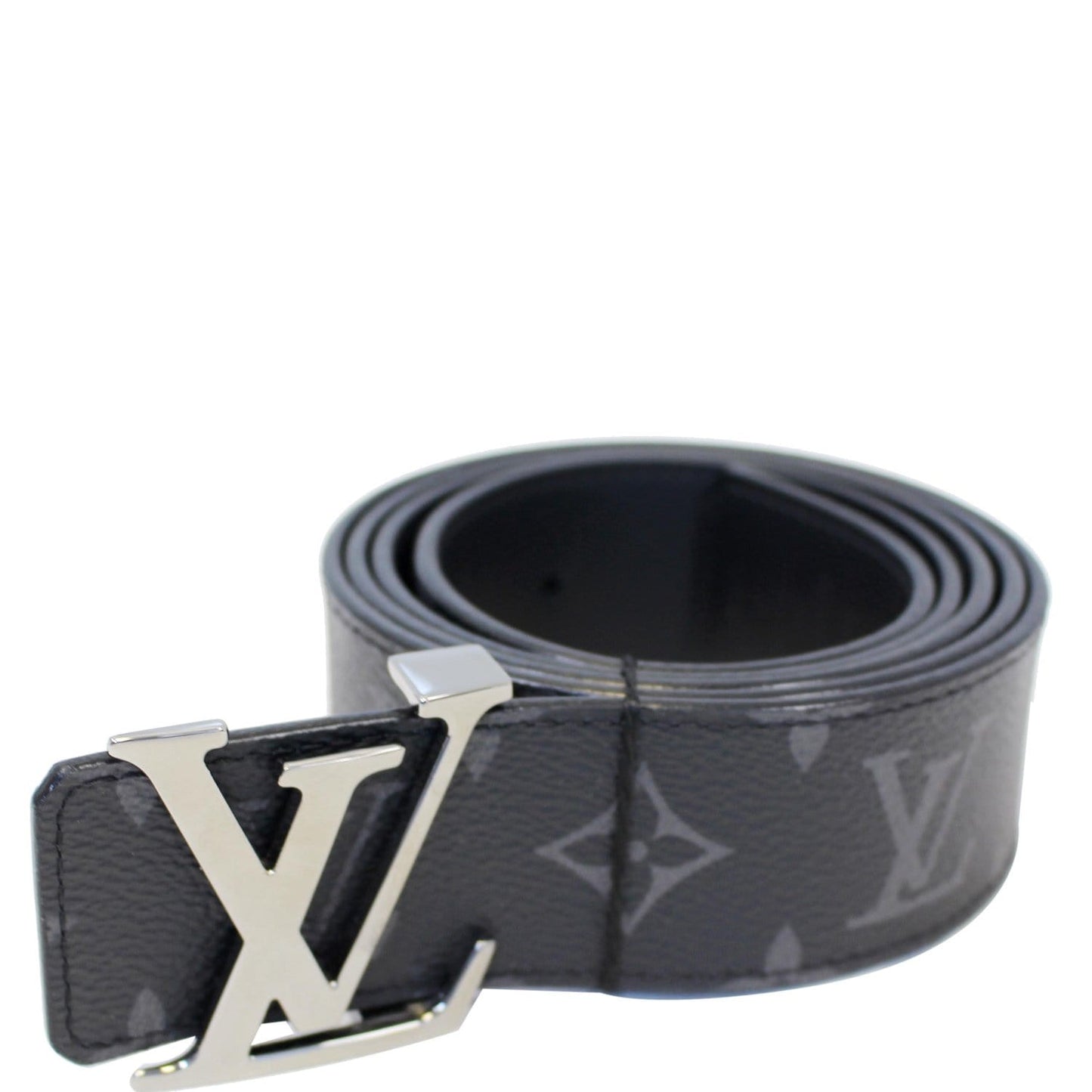 LOUIS VUITTON LV Initiales Monogram Eclipse Canvas Reversible Belt Grey
