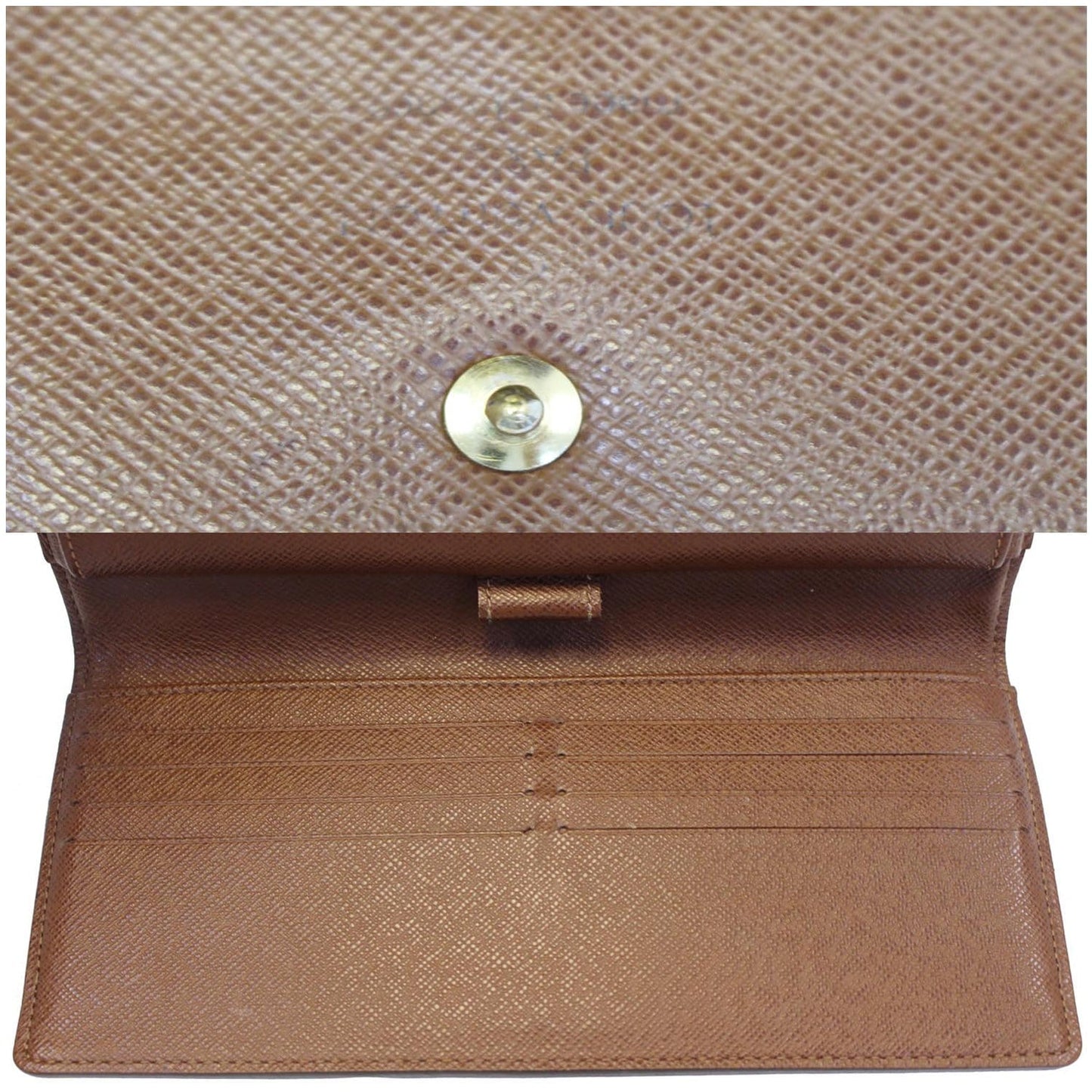 LOUIS VUITTON Porte Tresor International Monogram Canvas Wallet Brown