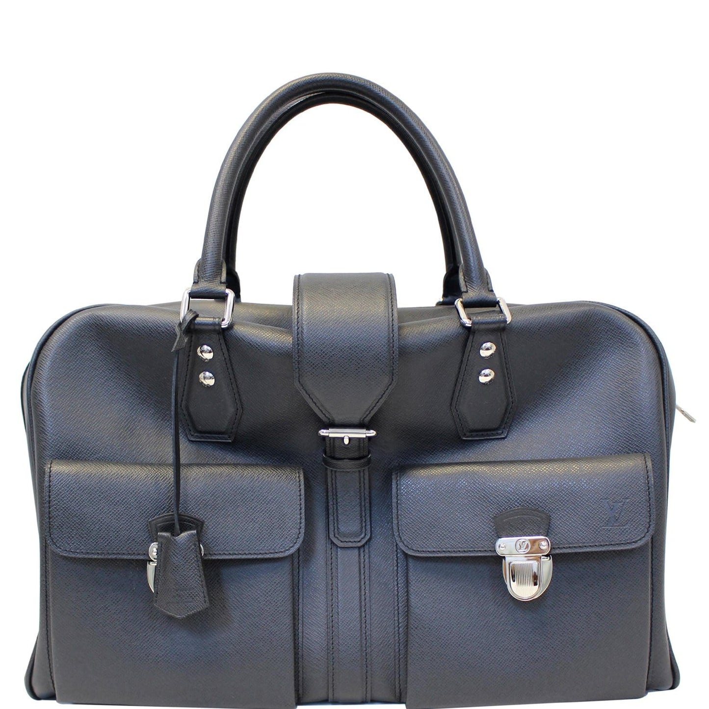 LOUIS VUITTON Ivan Taiga Leather Carry On Travel Bag Ardoise