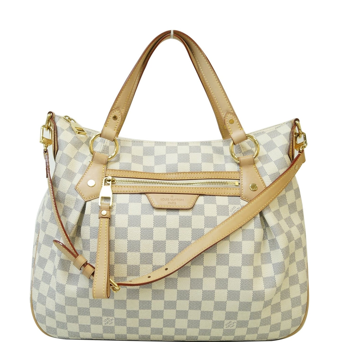 LOUIS VUITTON Evora MM Damier Azur Tote Shoulder Bag White