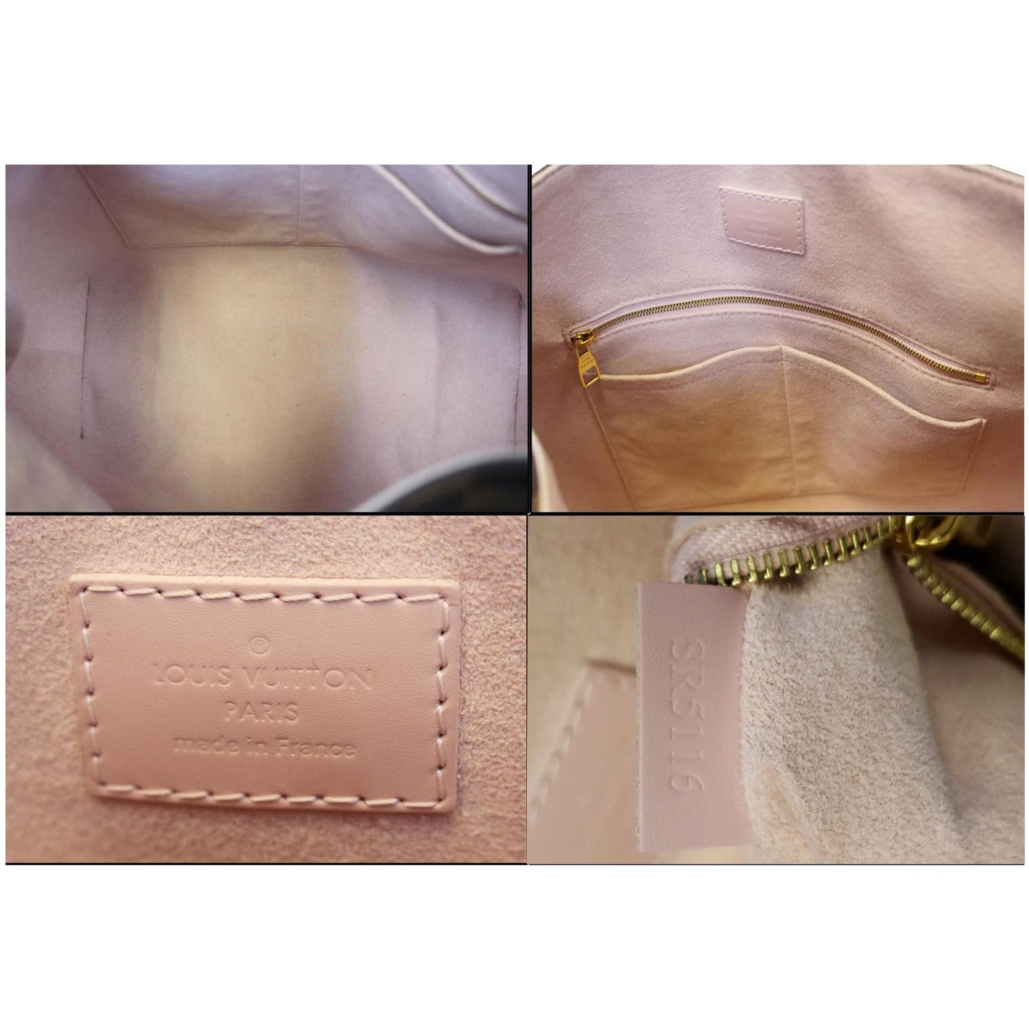 LOUIS VUITTON Caissa Damier Ebene Hobo Bag Rose Ballerine