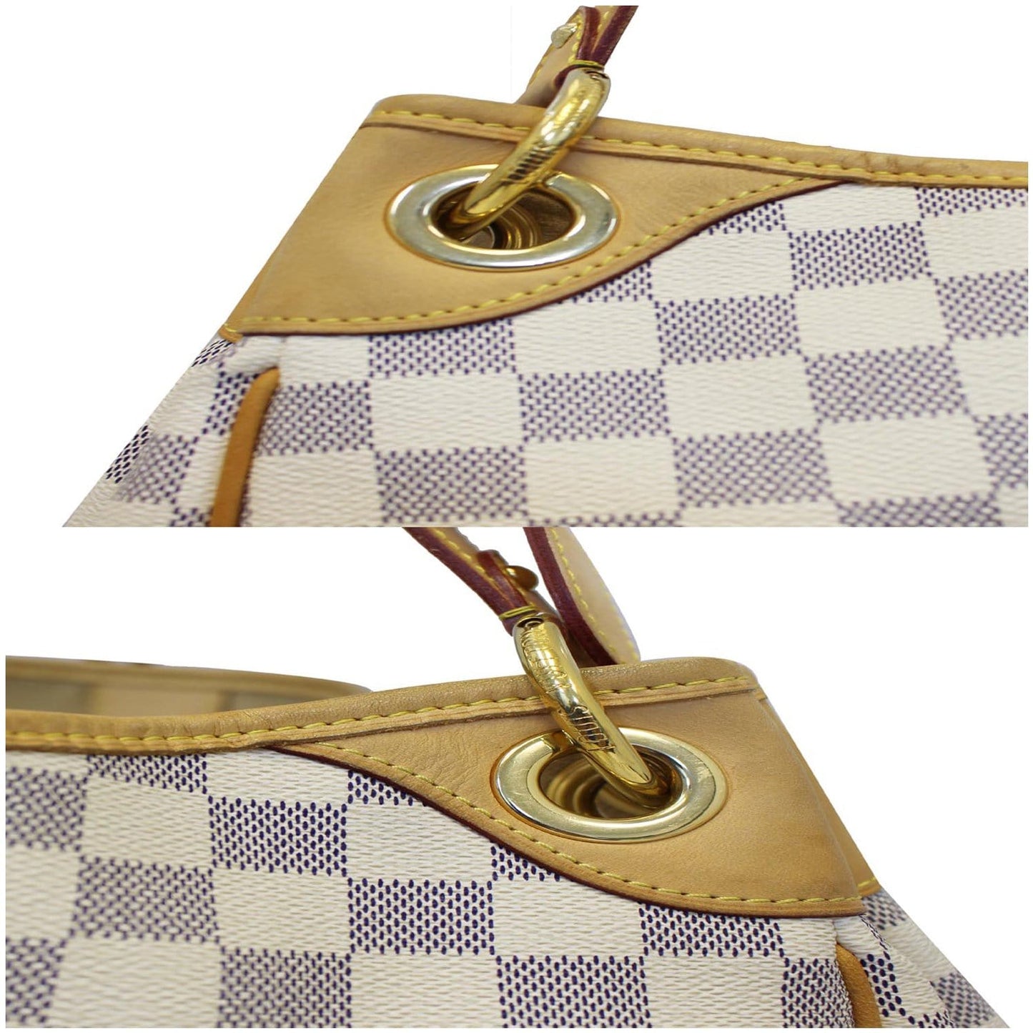 LOUIS VUITTON Galliera PM Damier Azur Shoulder Bag White