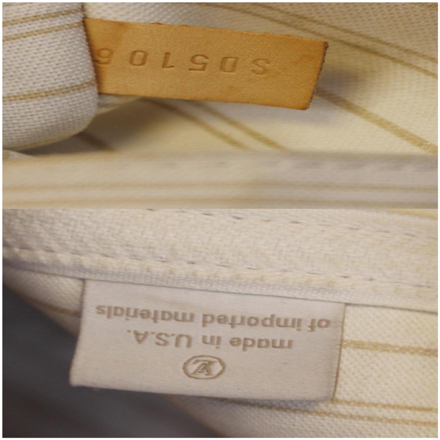 LOUIS VUITTON Neverfull GM Damier Azur Tote Shoulder Bag White