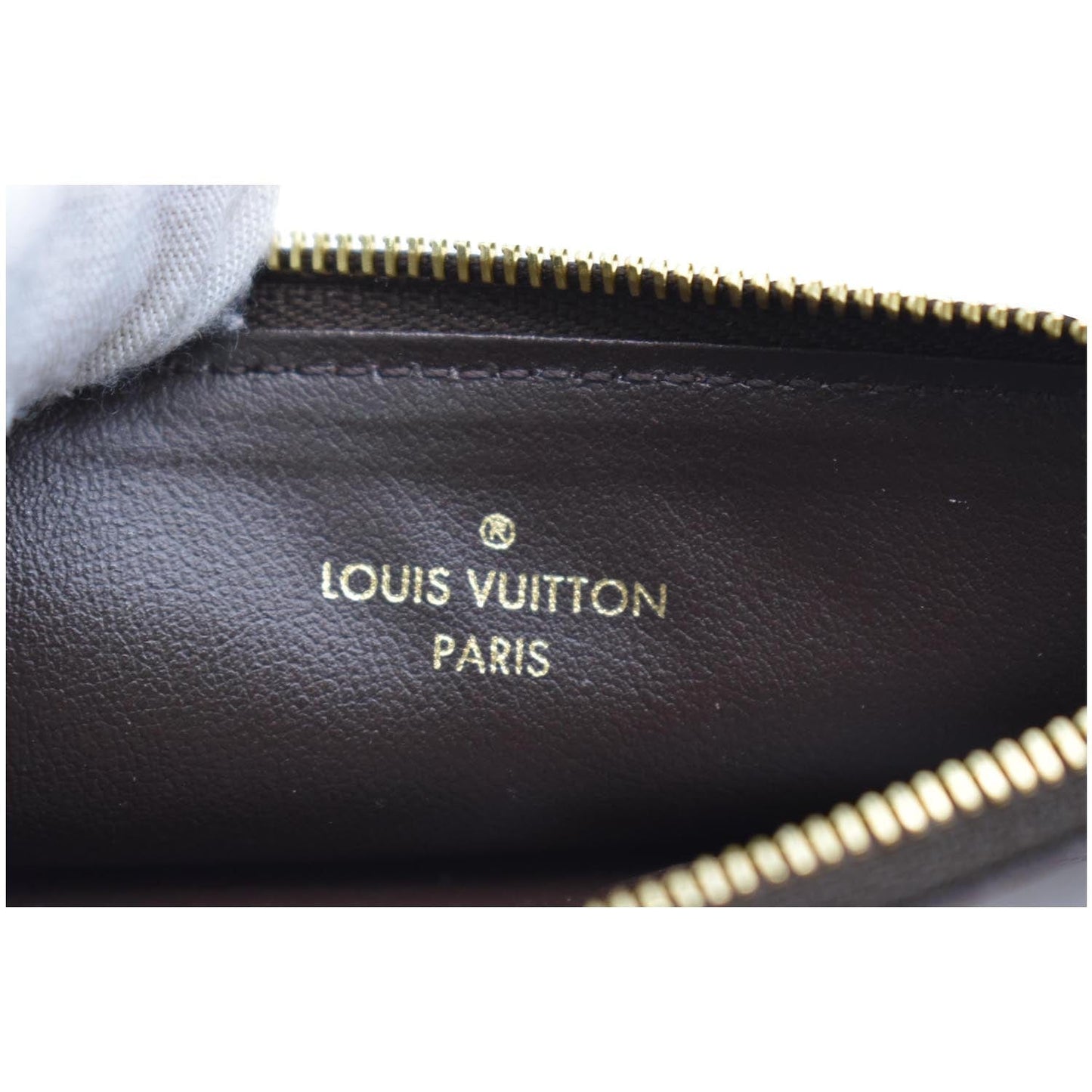 LOUIS VUITTON Felicie Zippered Damier Ebene Insert Pouch Brown