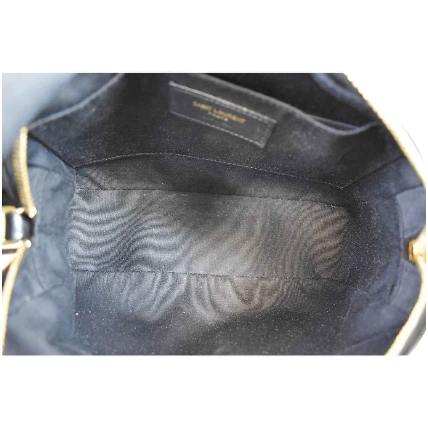 YVES SAINT LAURENT Lou Camera Monogram Leather Shoulder Bag Black