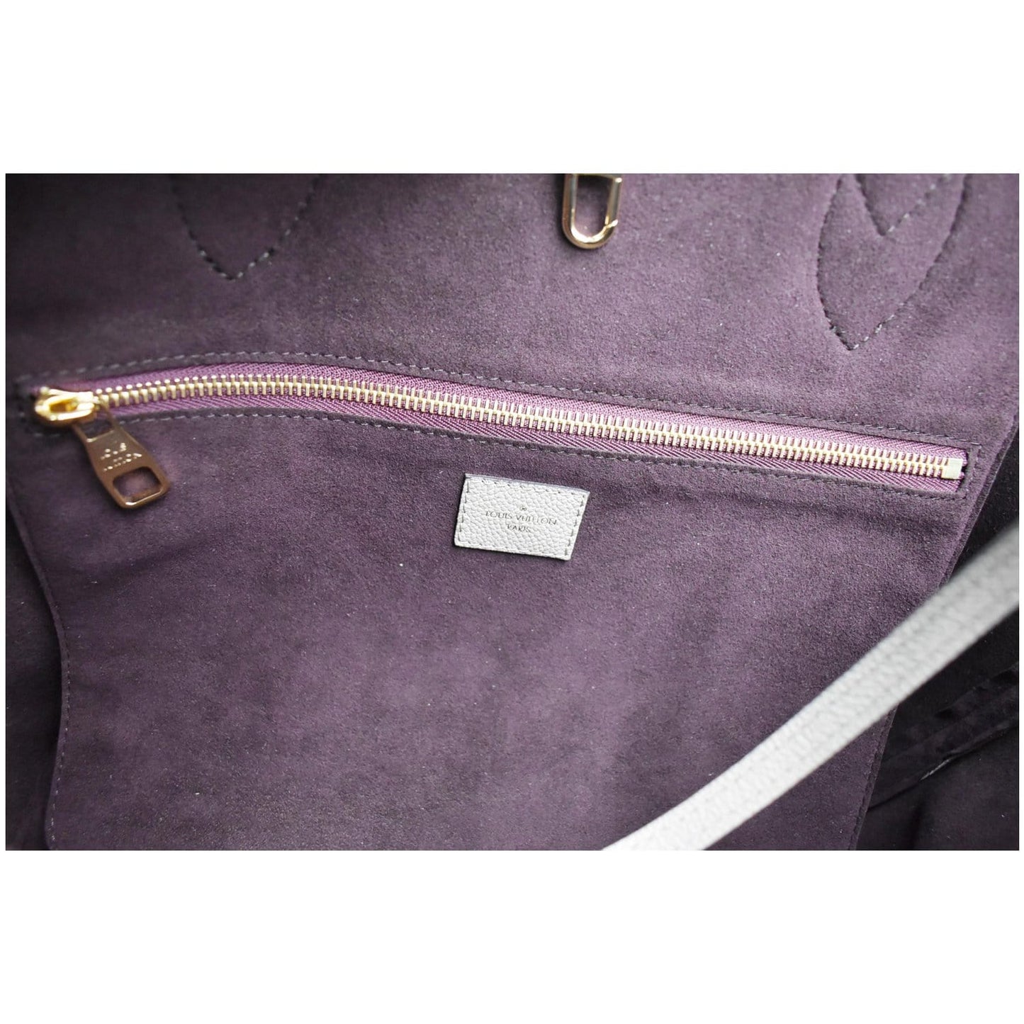 LOUIS VUITTON  Neverfull MM Monogram Empreinte Tote Bag Beige