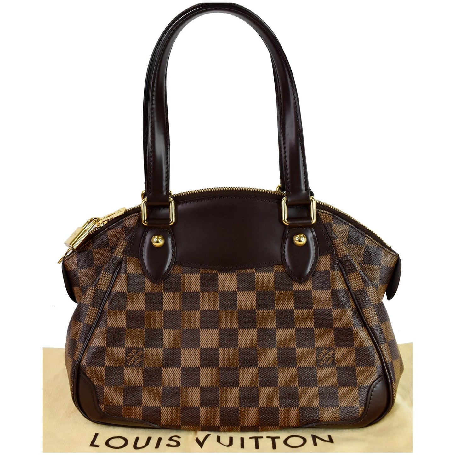 LOUIS VUITTON Verona PM Damier Ebene Satchel Bag Brown